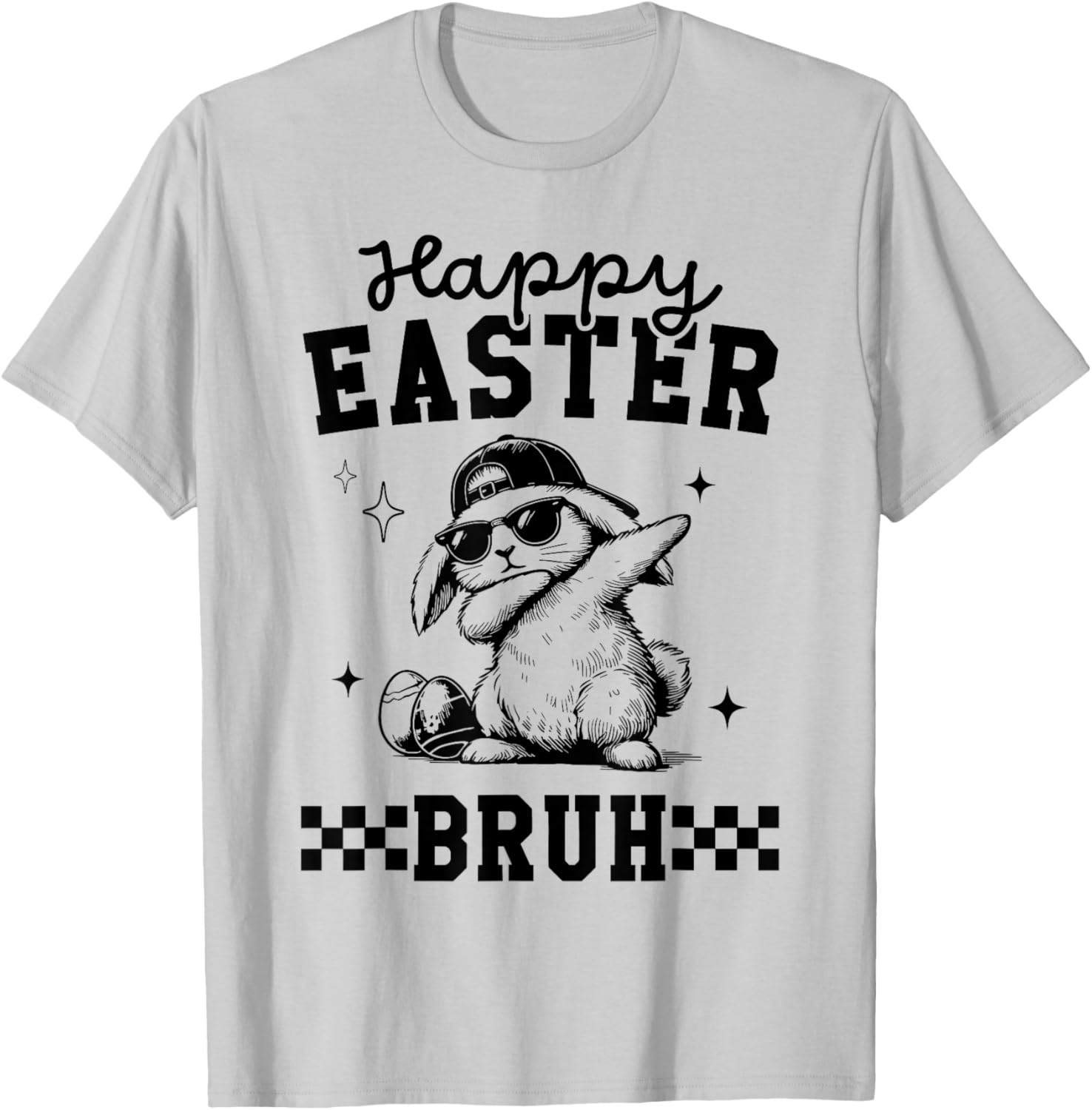 Retro Happy Easter Bruh Bunny Dabbing Tool Kids Easter Women T-Shirt