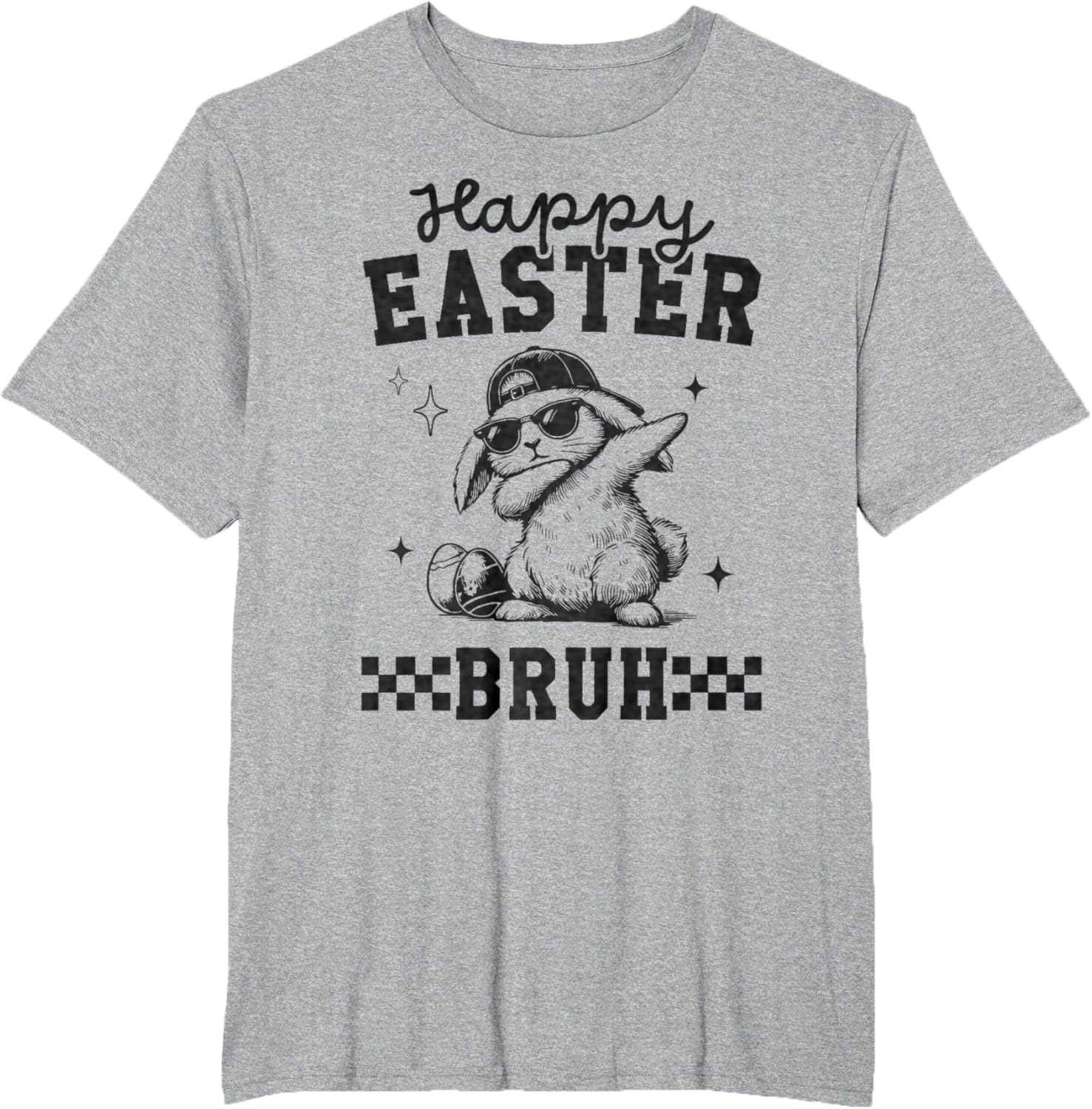 Retro Happy Easter Bruh Bunny Dabbing Tool Kids Easter Women T-Shirt