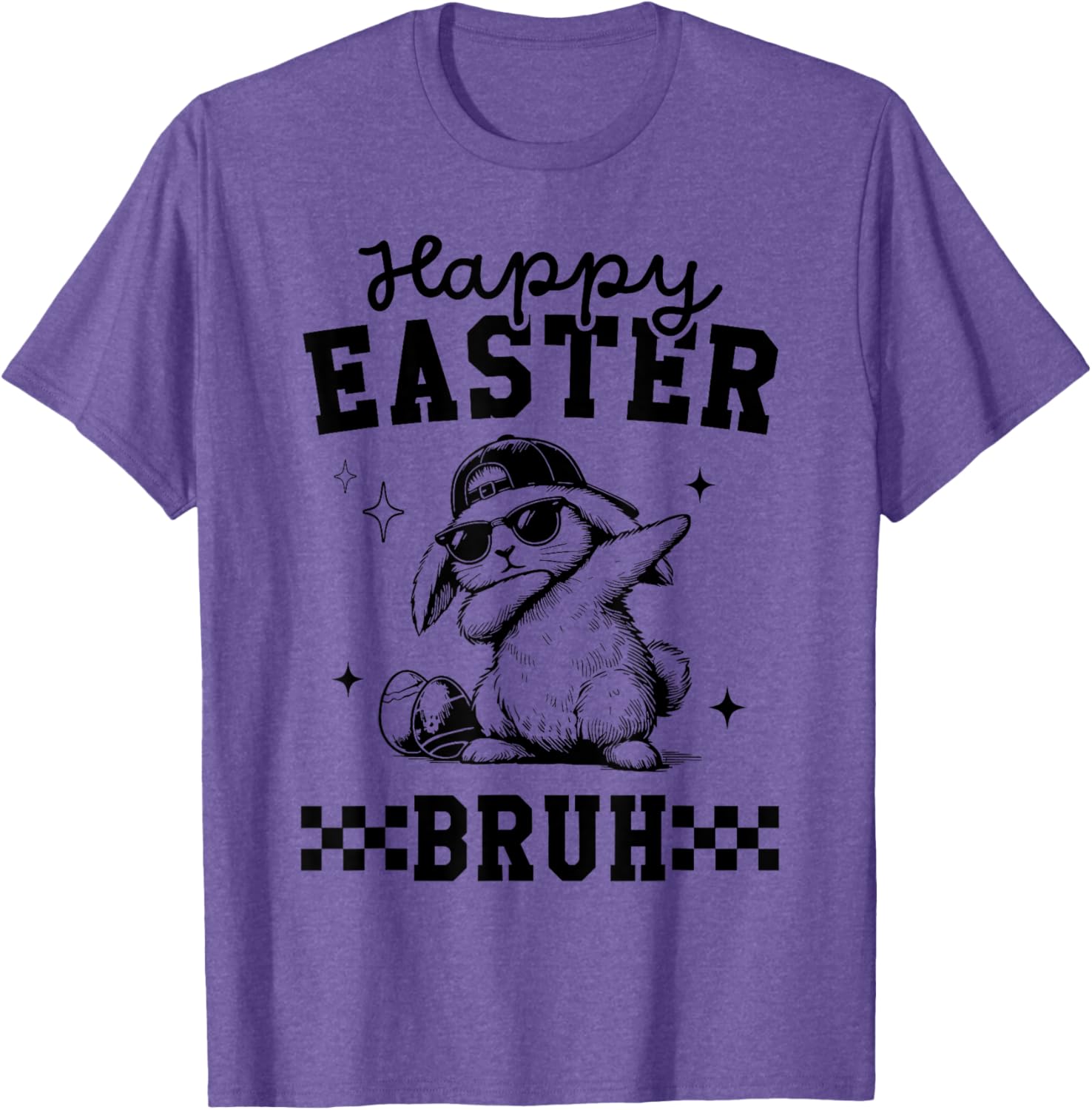 Retro Happy Easter Bruh Bunny Dabbing Tool Kids Easter Women T-Shirt