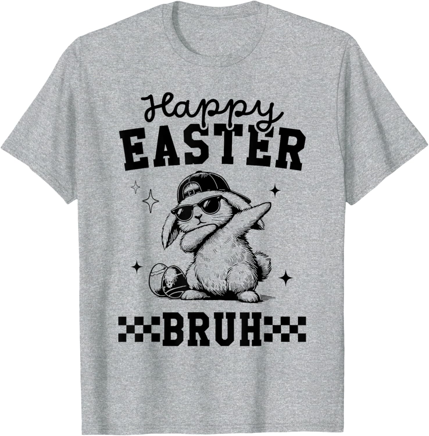 Retro Happy Easter Bruh Bunny Dabbing Tool Kids Easter Women T-Shirt