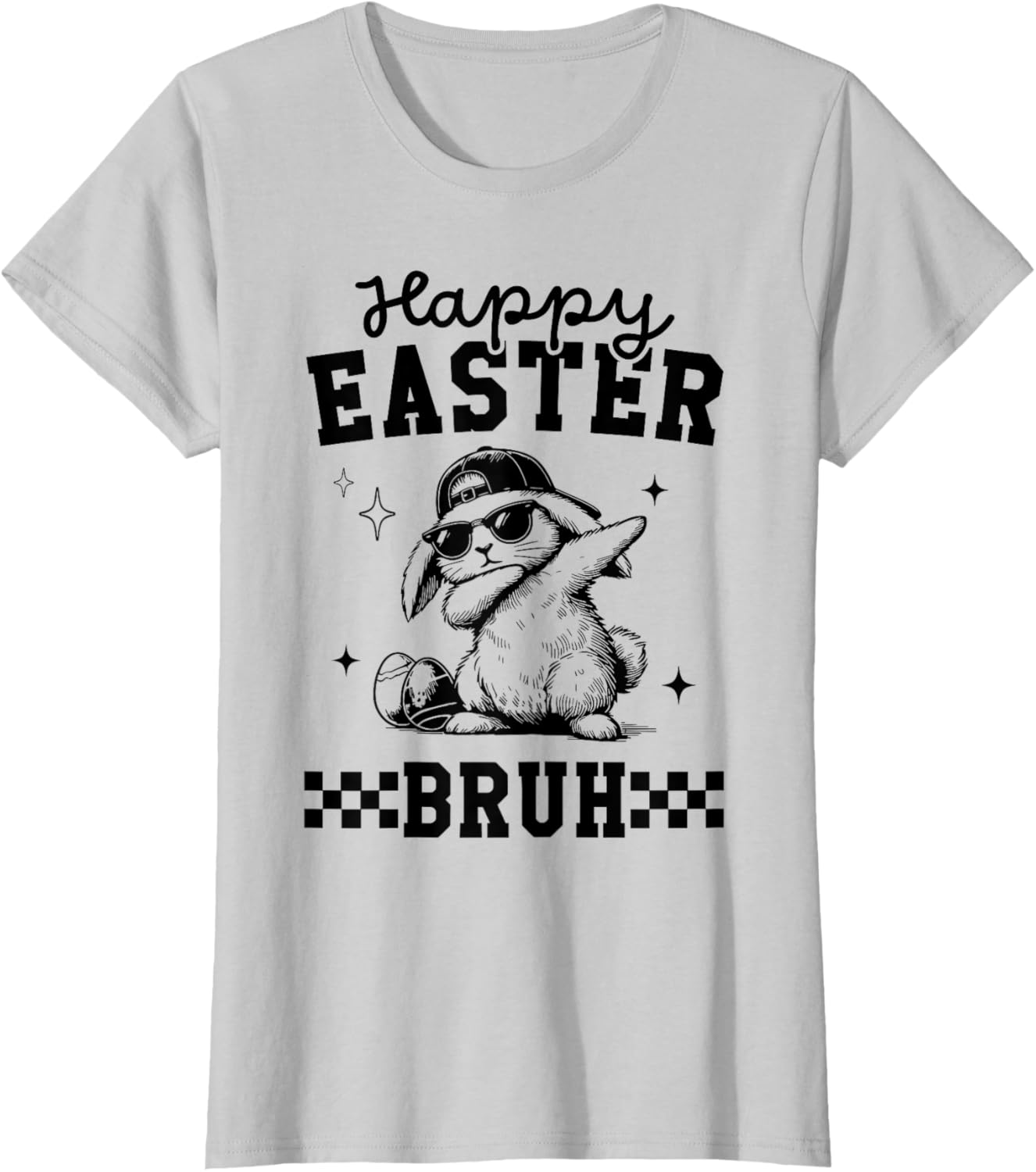 Retro Happy Easter Bruh Bunny Dabbing Tool Kids Easter Women T-Shirt