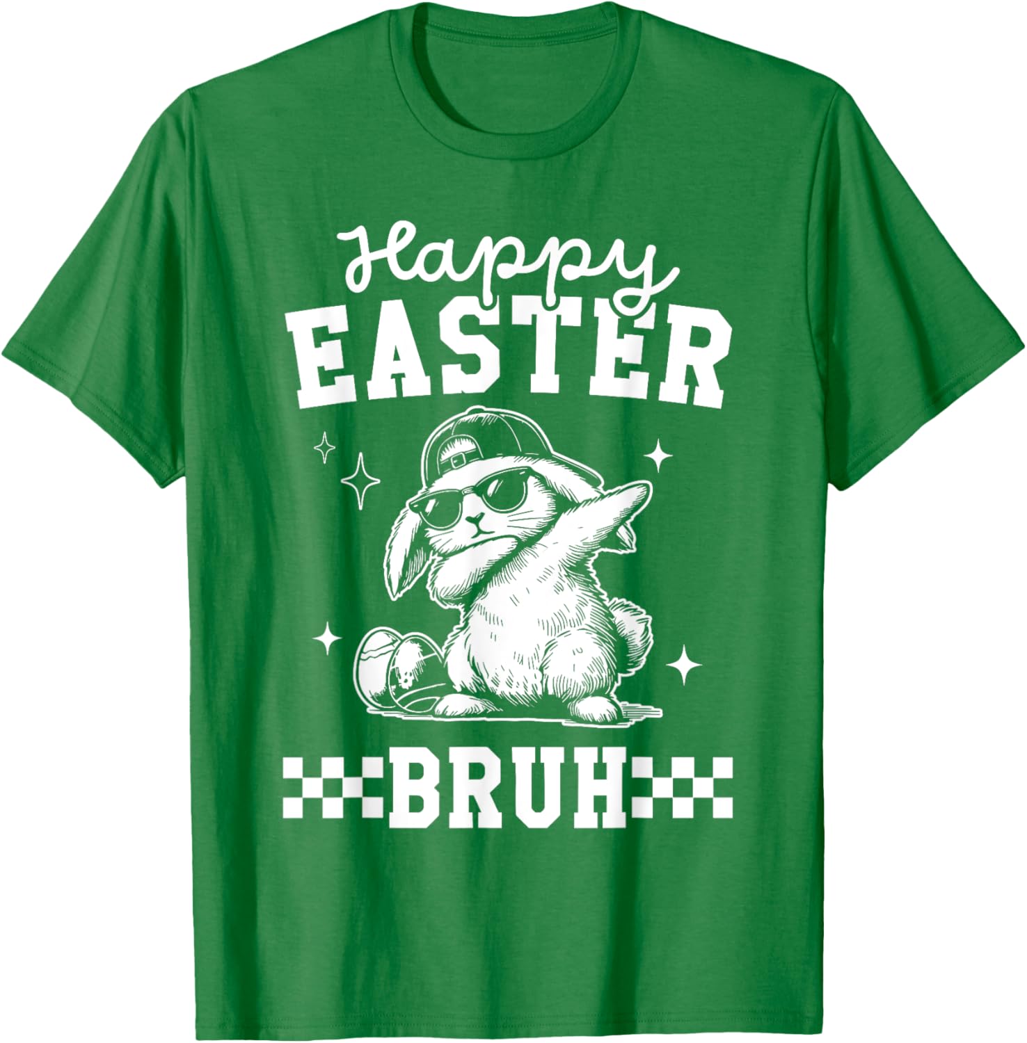 Retro Happy Easter Bruh Bunny Dabbing Tool Kids Easter Women T-Shirt