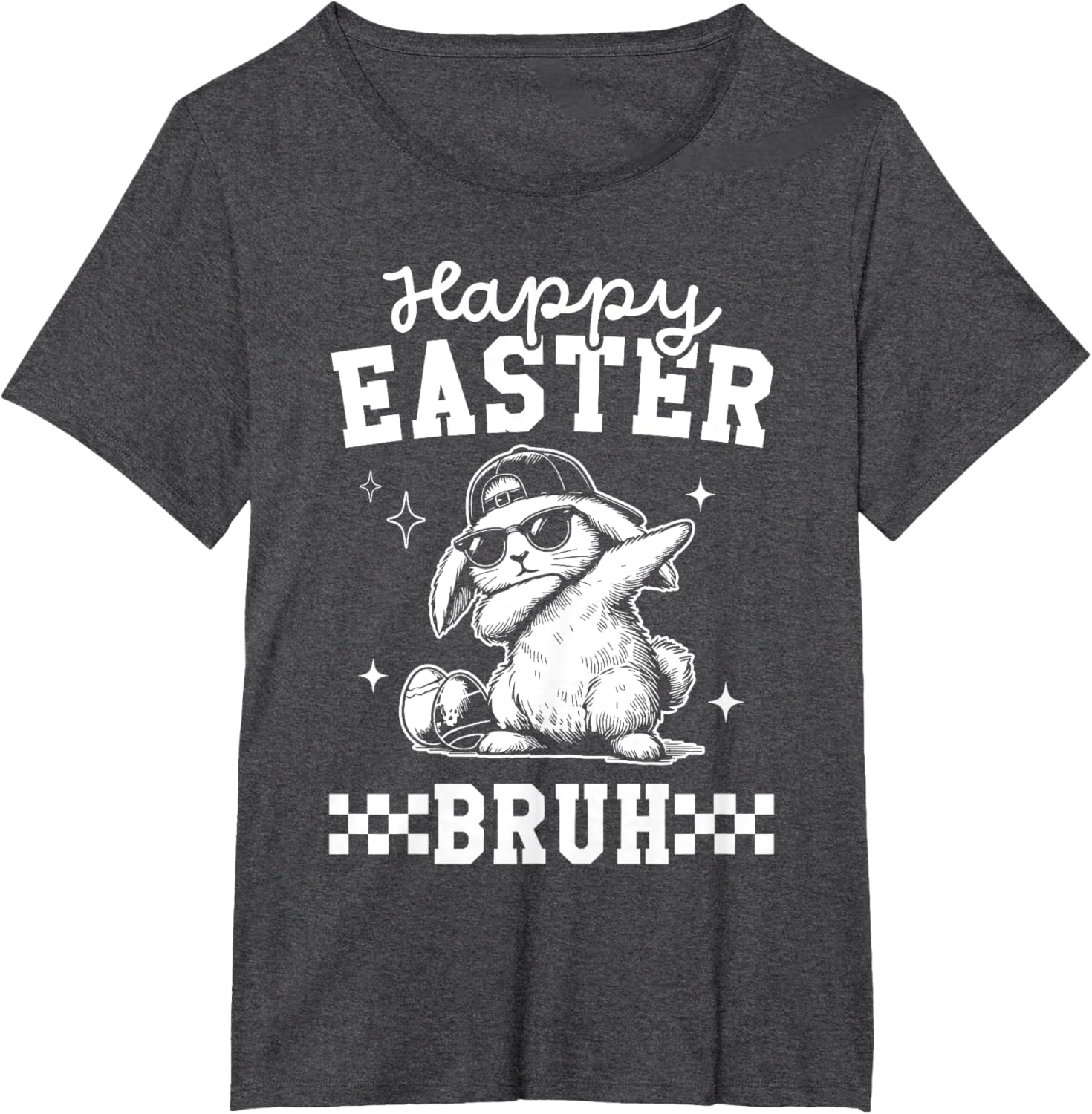 Retro Happy Easter Bruh Bunny Dabbing Tool Kids Easter Women T-Shirt