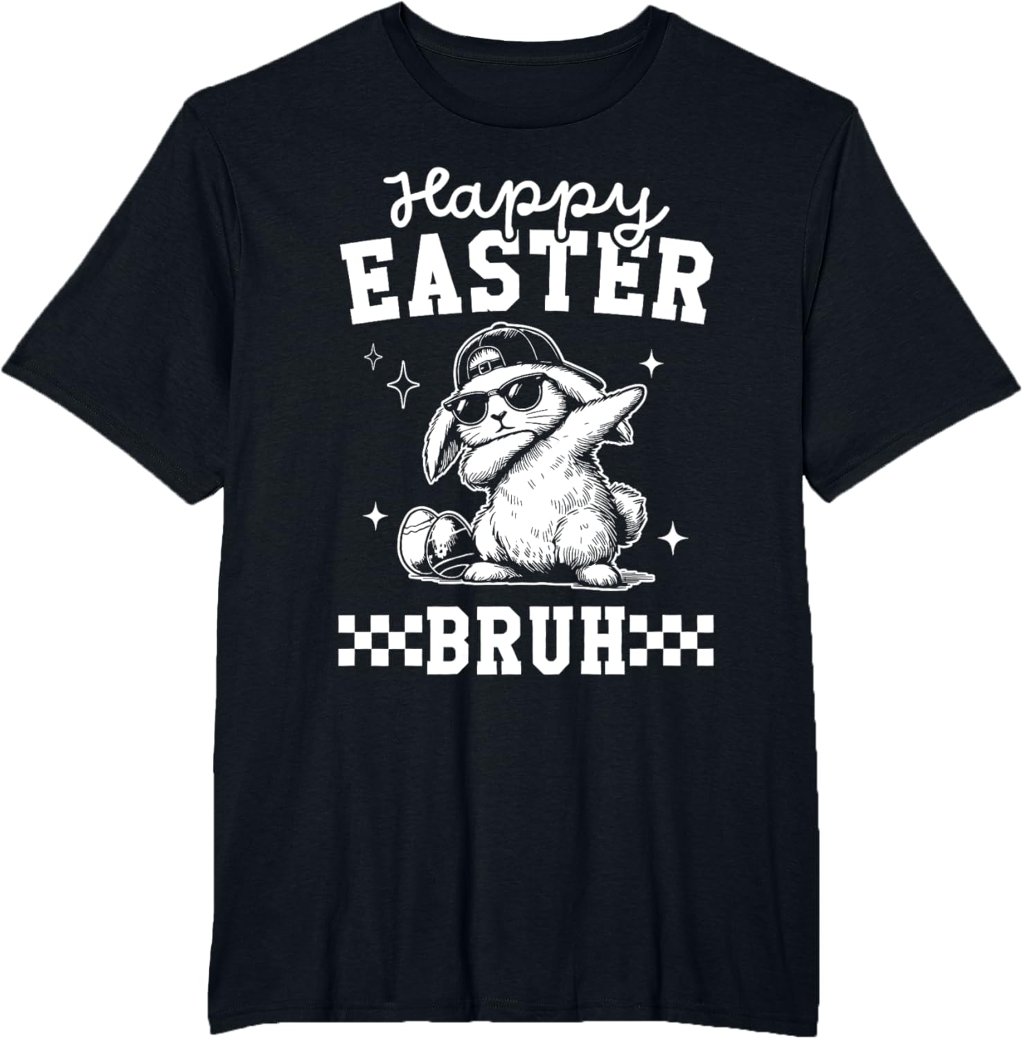 Retro Happy Easter Bruh Bunny Dabbing Tool Kids Easter Women T-Shirt