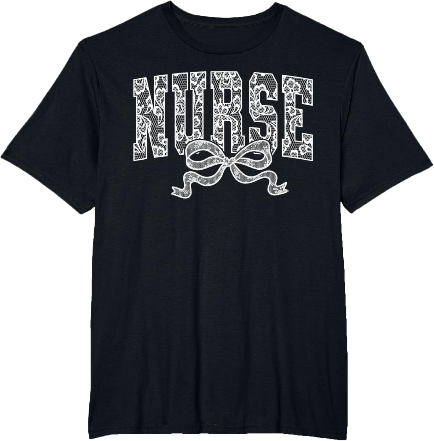 Retro Nurse White Lace Coquette Bow Easter Day Women Girls T-Shirt