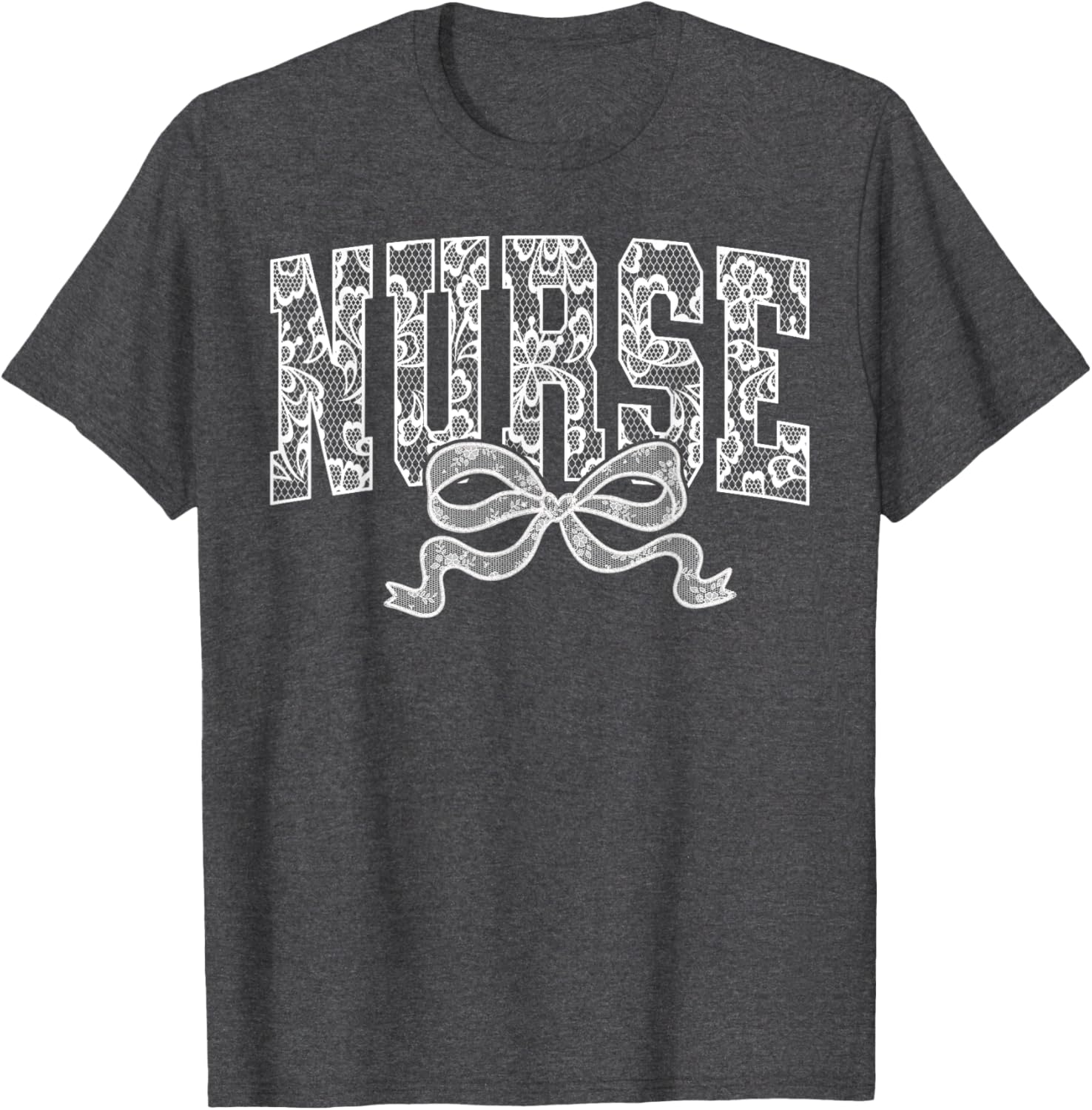 Retro Nurse White Lace Coquette Bow Easter Day Women Girls T-Shirt