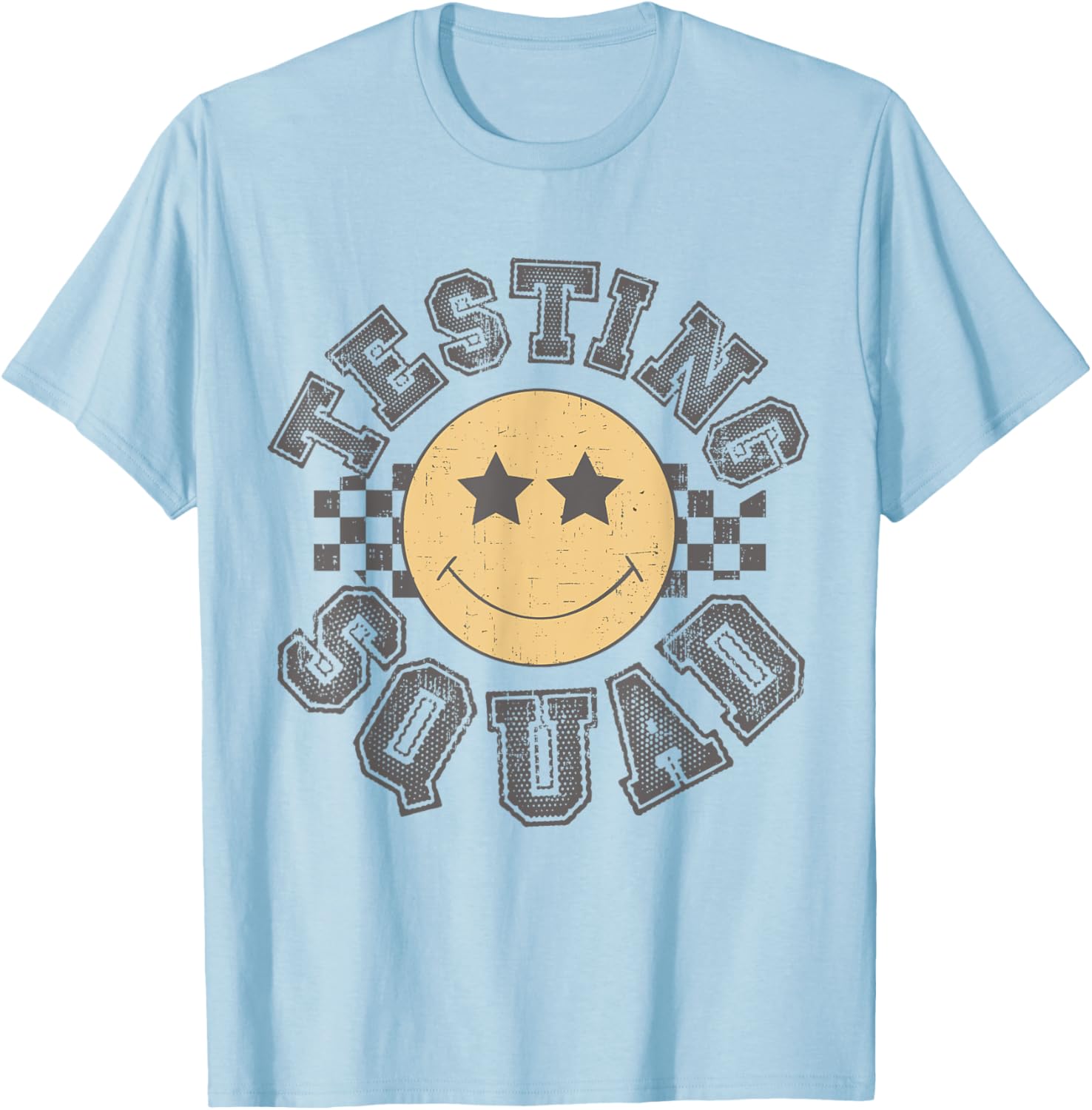 Retro Testing Squad Test Day Smile Face Teacher Student T-Shirt
