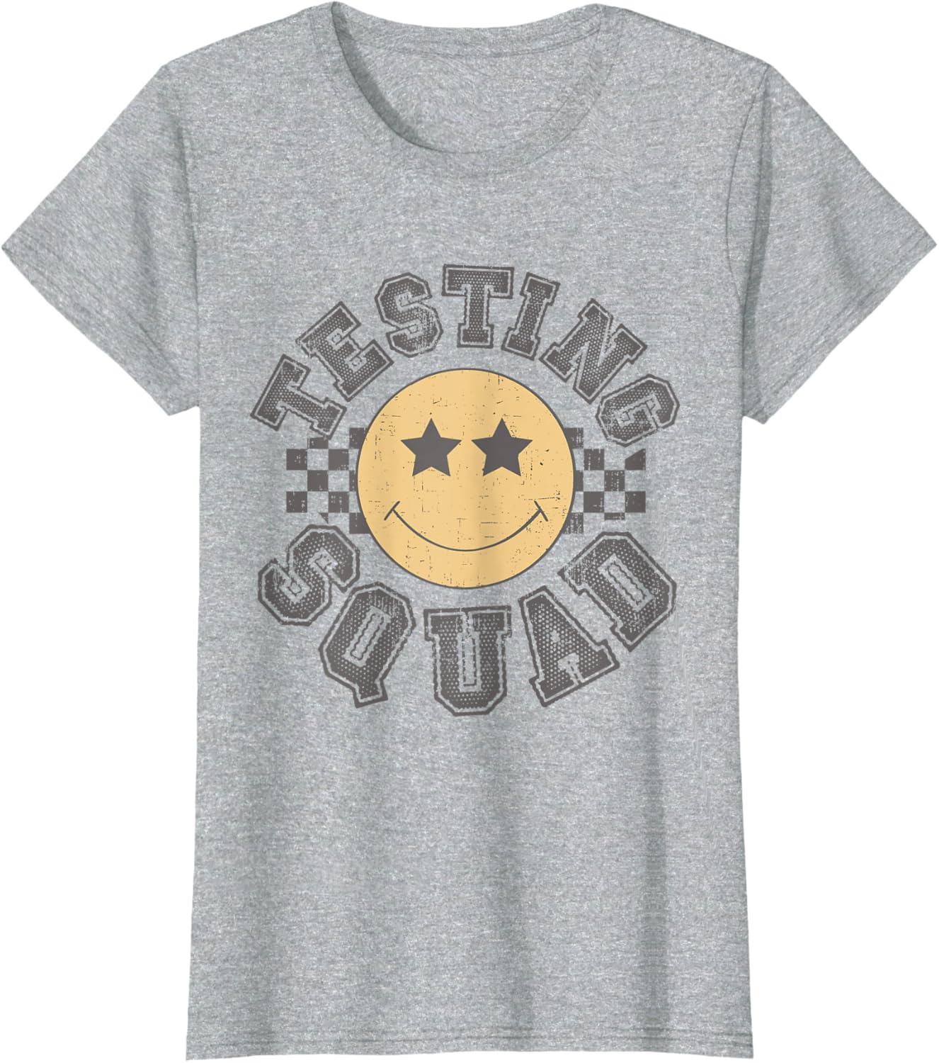 Retro Testing Squad Test Day Smile Face Teacher Student T-Shirt