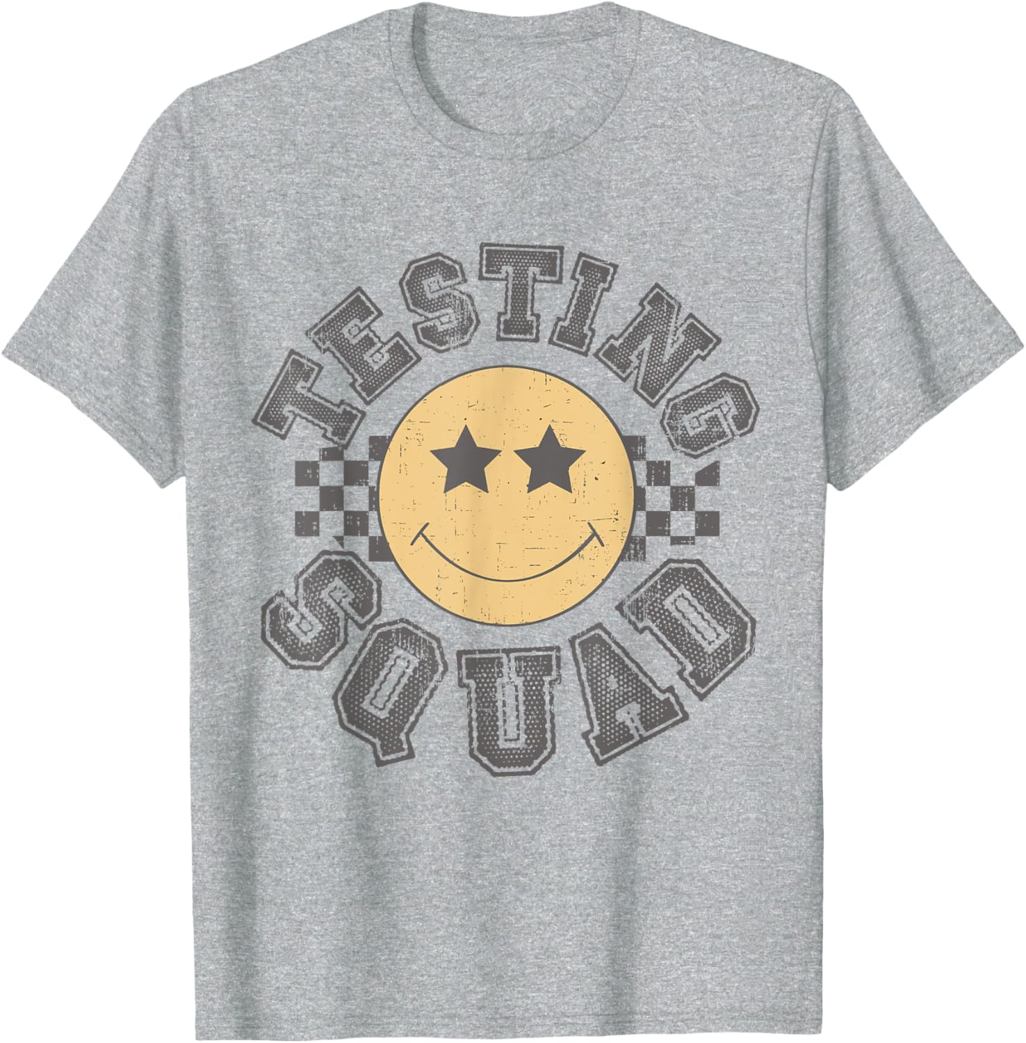 Retro Testing Squad Test Day Smile Face Teacher Student T-Shirt