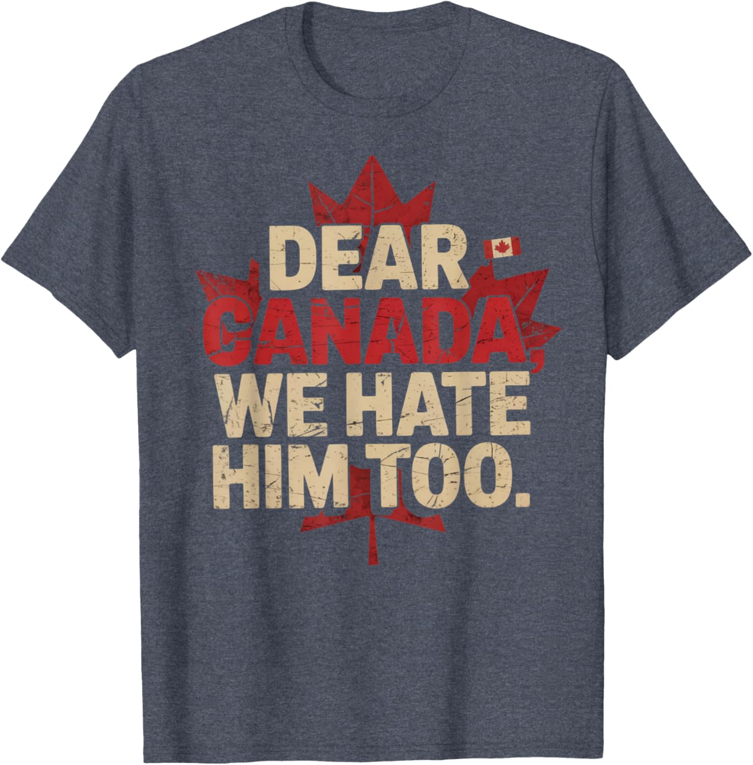 retro vintage Dear Canada We Hate Him Too Political Protest T-Shirt