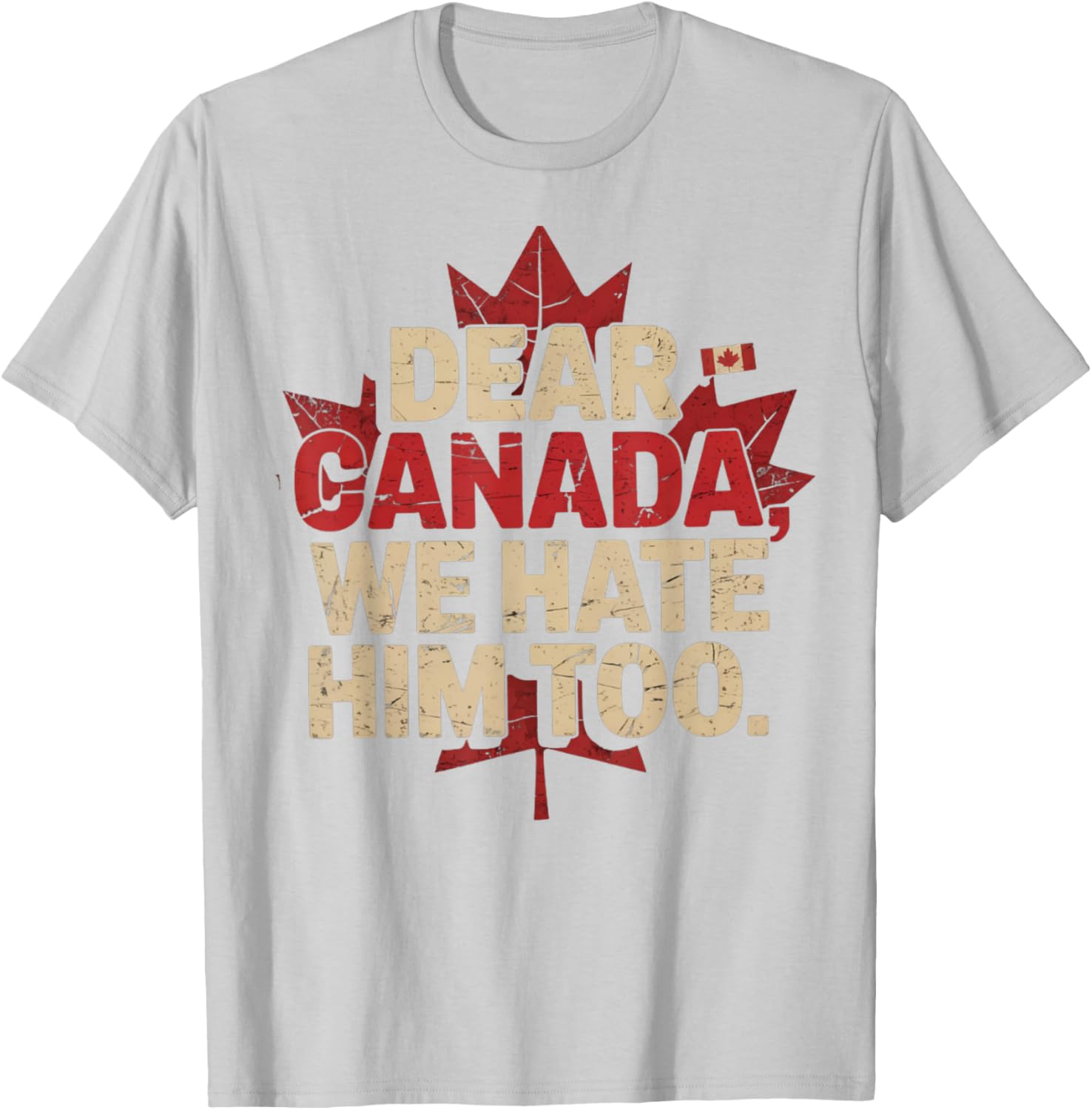 retro vintage Dear Canada We Hate Him Too Political Protest T-Shirt