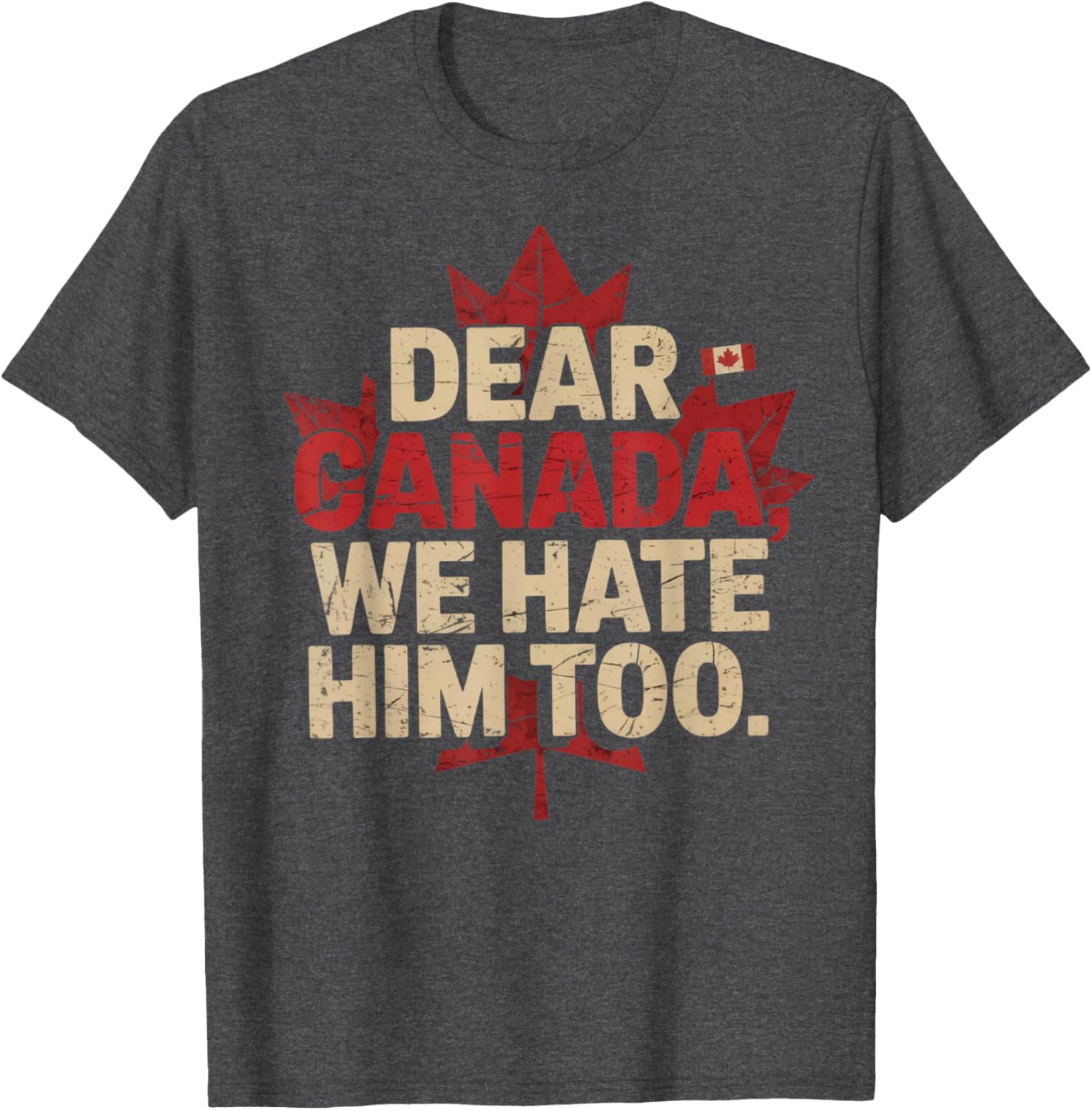 retro vintage Dear Canada We Hate Him Too Political Protest T-Shirt