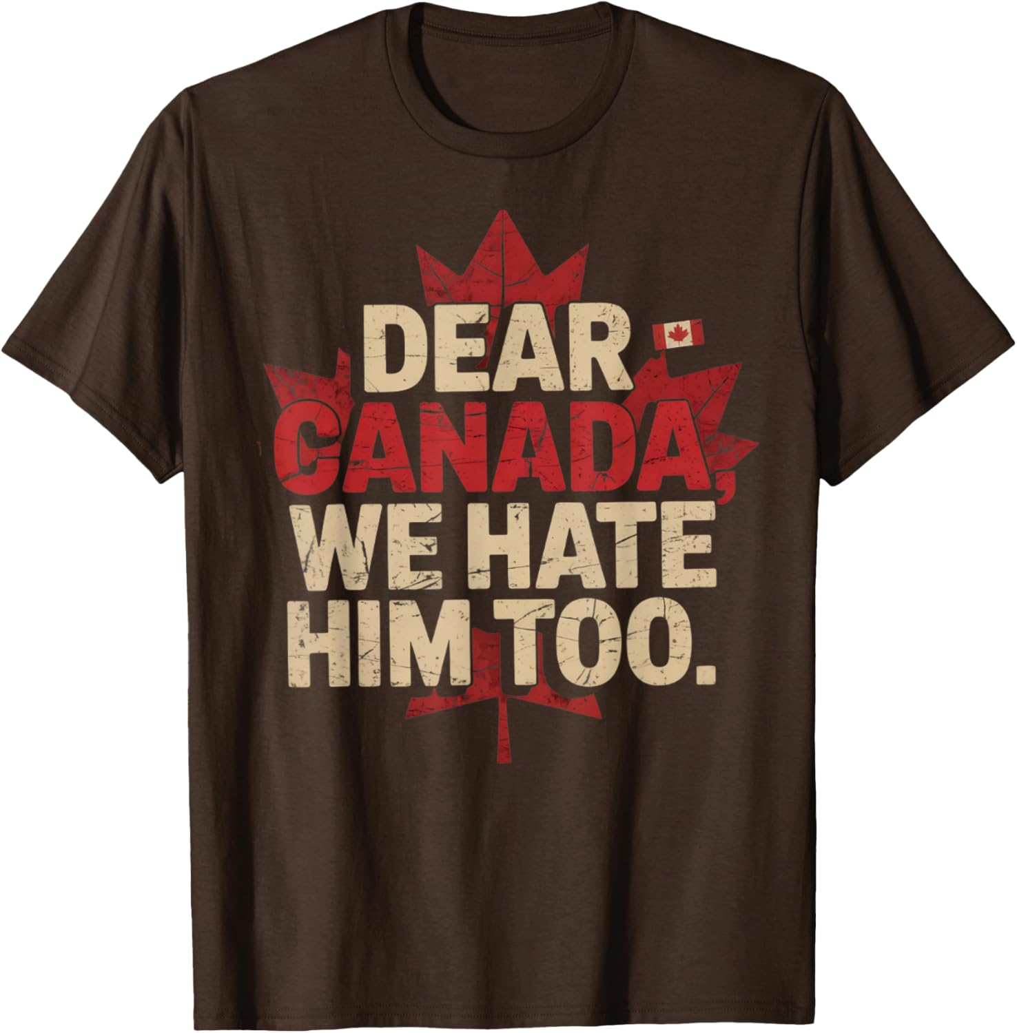 retro vintage Dear Canada We Hate Him Too Political Protest T-Shirt