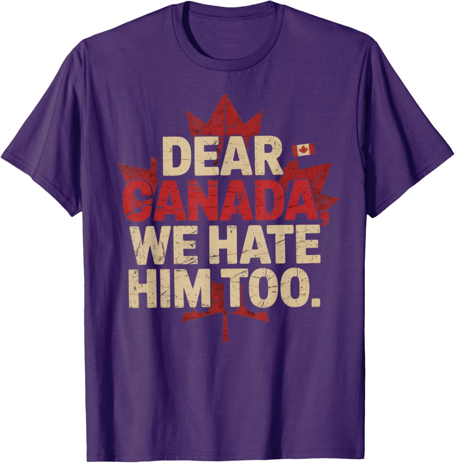 retro vintage Dear Canada We Hate Him Too Political Protest T-Shirt