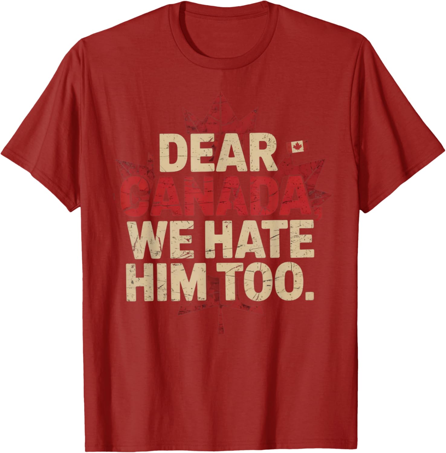retro vintage Dear Canada We Hate Him Too Political Protest T-Shirt
