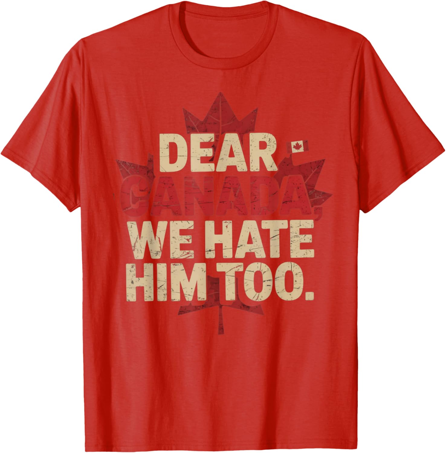retro vintage Dear Canada We Hate Him Too Political Protest T-Shirt