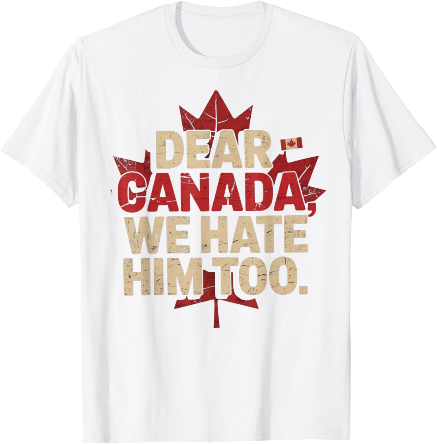 retro vintage Dear Canada We Hate Him Too Political Protest T-Shirt