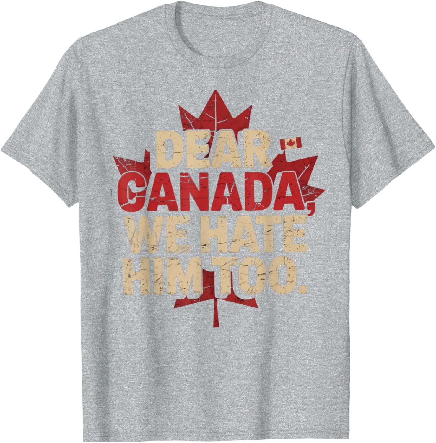 retro vintage Dear Canada We Hate Him Too Political Protest T-Shirt