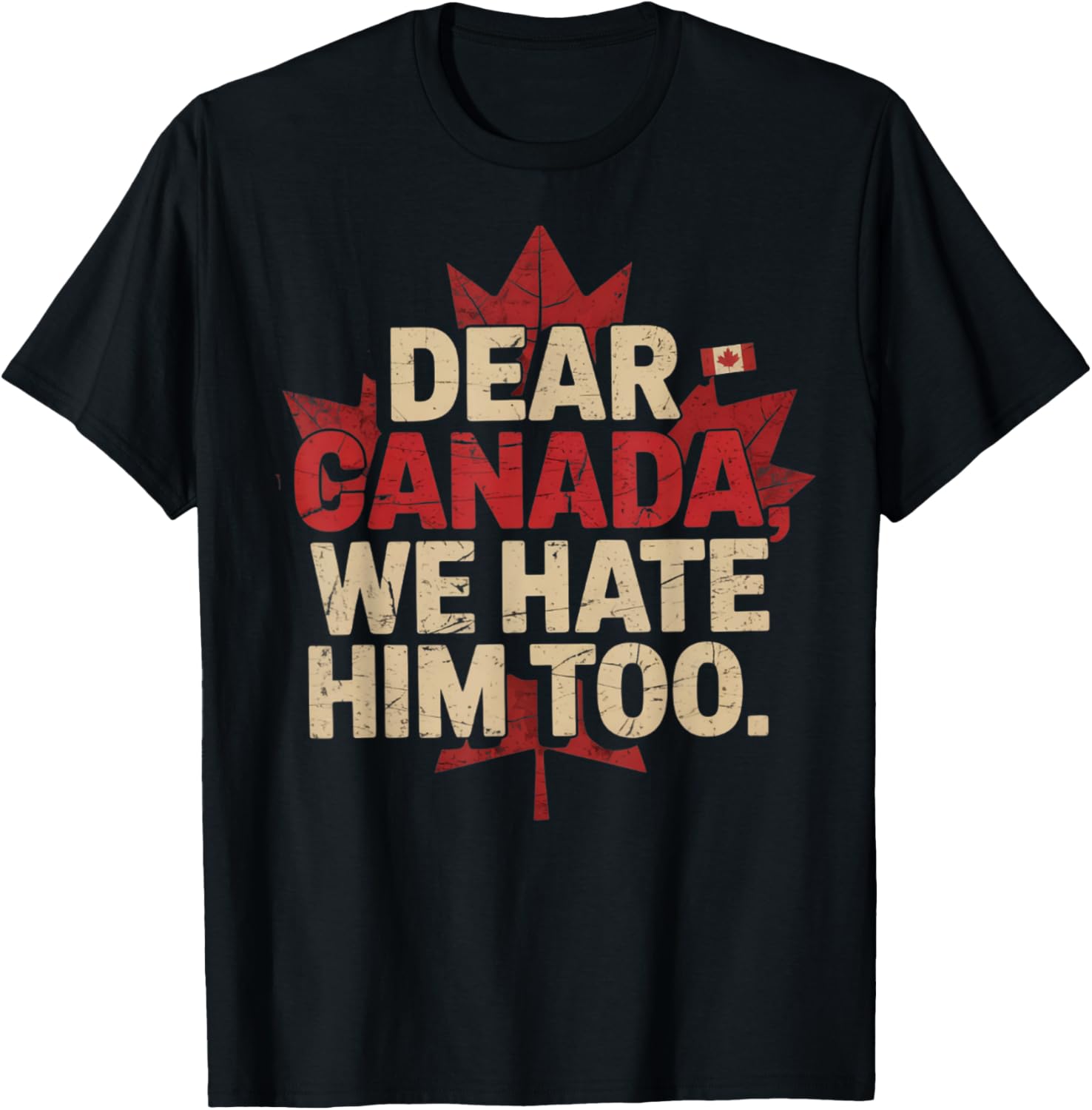 retro vintage Dear Canada We Hate Him Too Political Protest T-Shirt