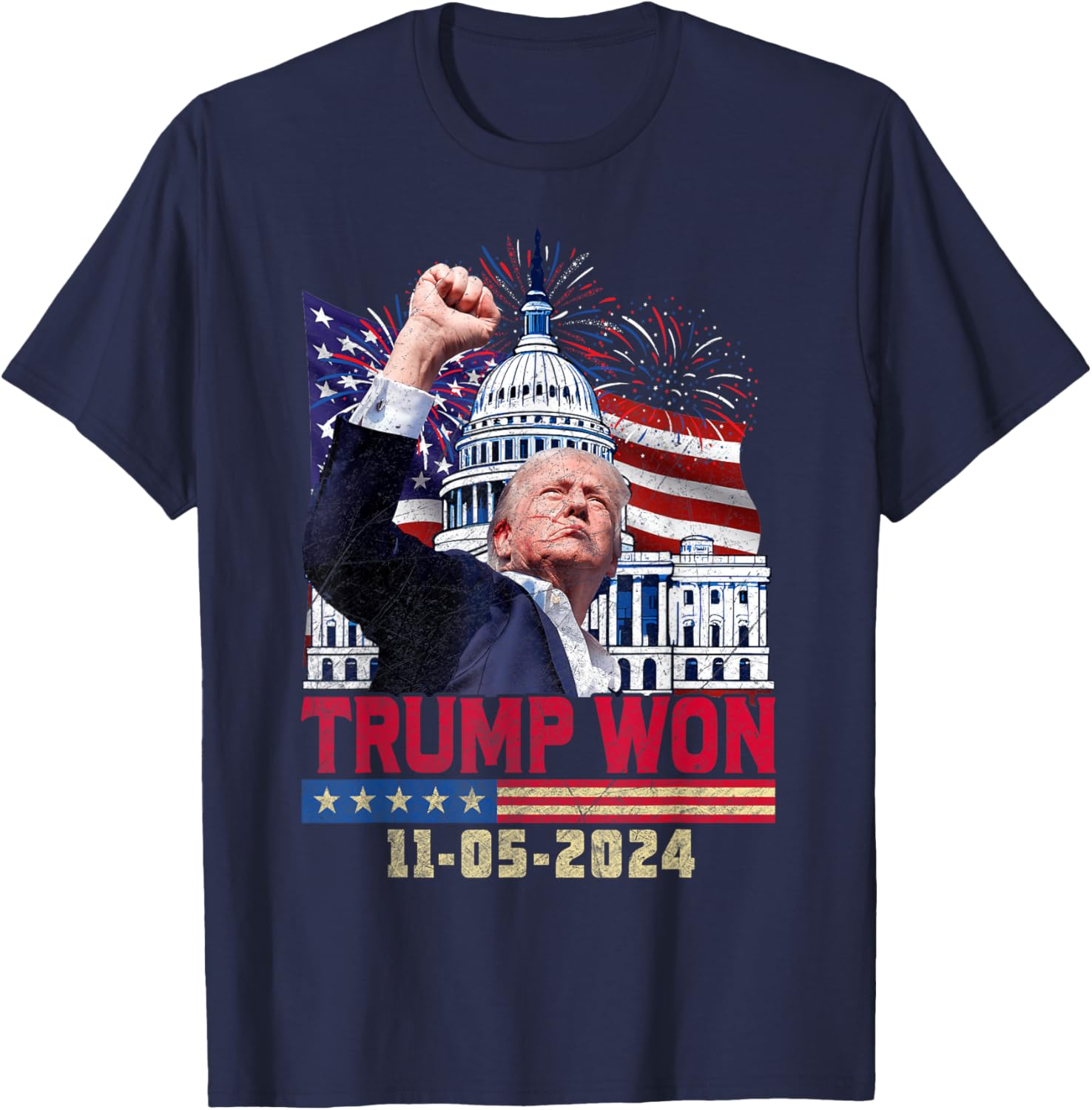 Retro Vintage Trump Wins 2024 Election Trump Won 2024 T-Shirt