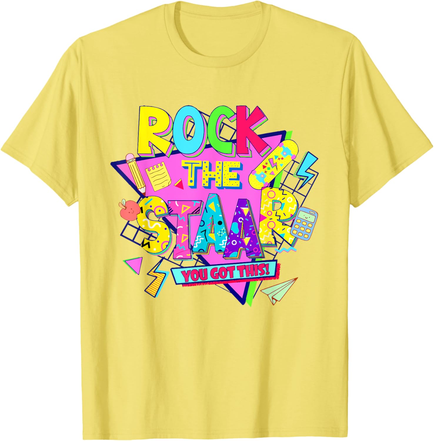 Rock The Staar Test Testing Day Retro Groovy Teacher Stars T-Shirt