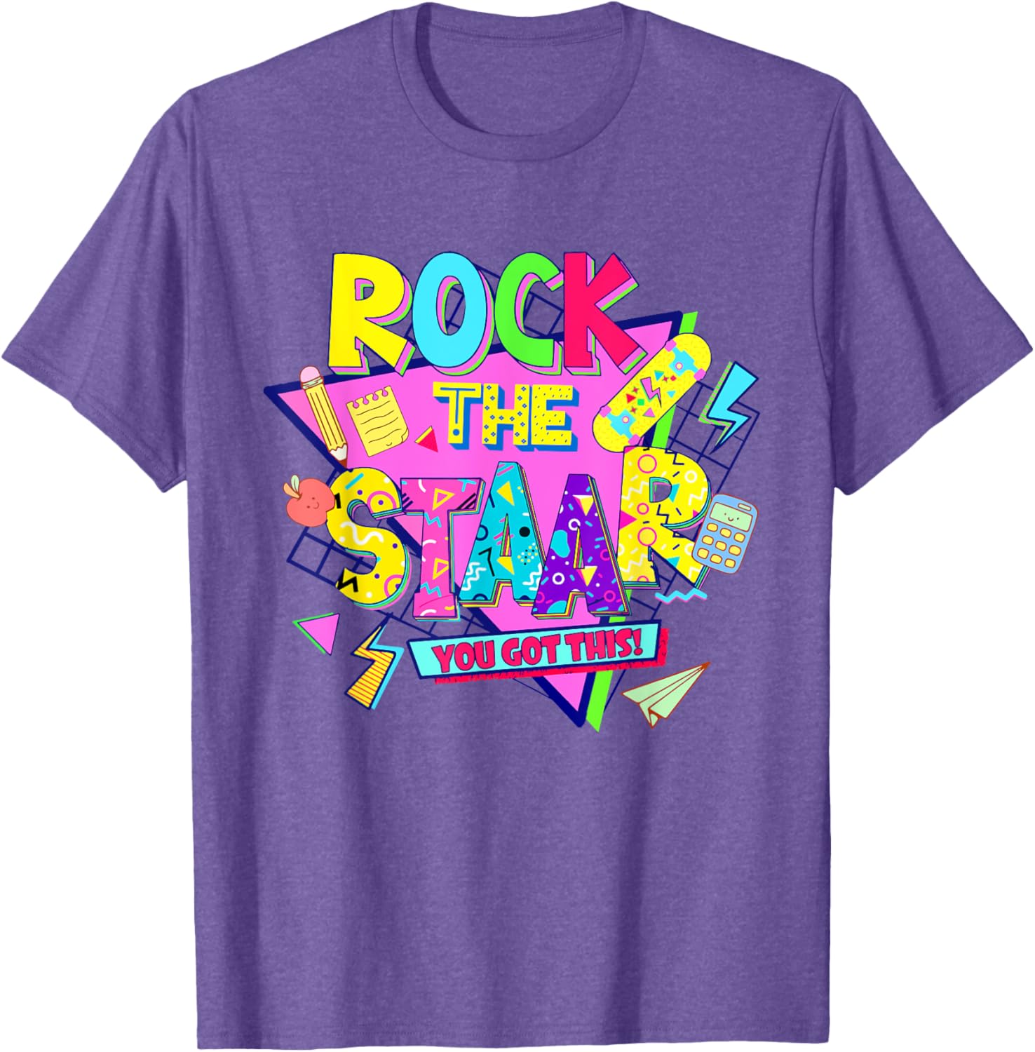 Rock The Staar Test Testing Day Retro Groovy Teacher Stars T-Shirt