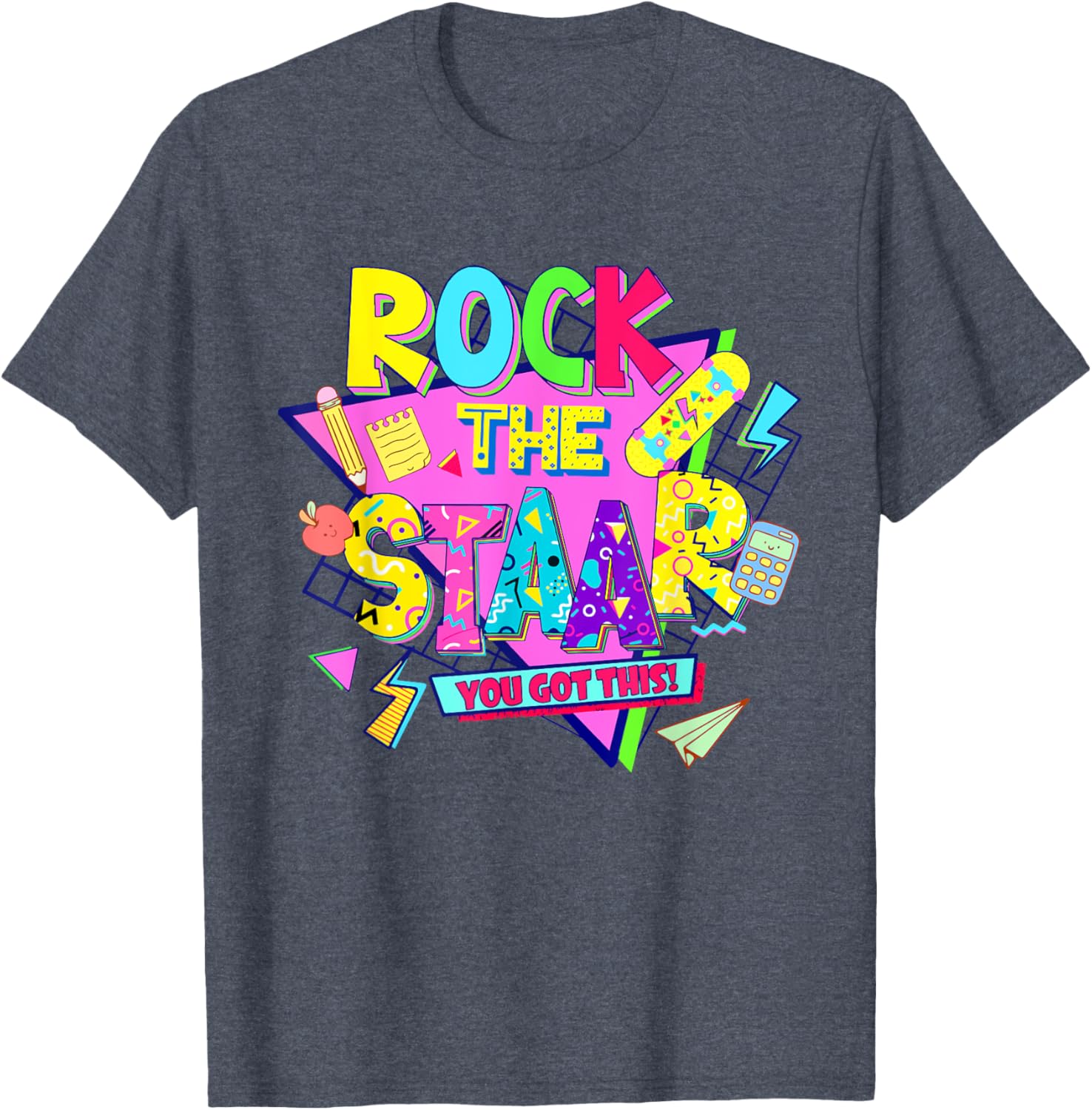 Rock The Staar Test Testing Day Retro Groovy Teacher Stars T-Shirt