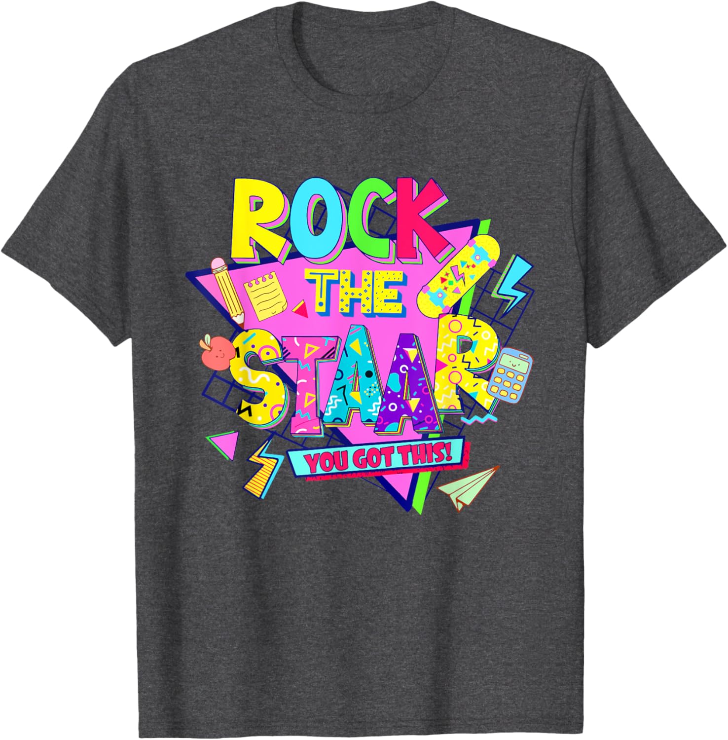 Rock The Staar Test Testing Day Retro Groovy Teacher Stars T-Shirt