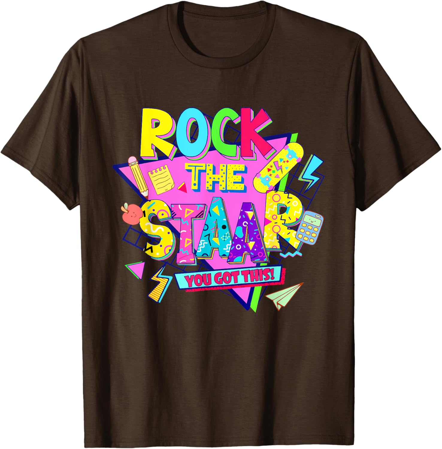 Rock The Staar Test Testing Day Retro Groovy Teacher Stars T-Shirt