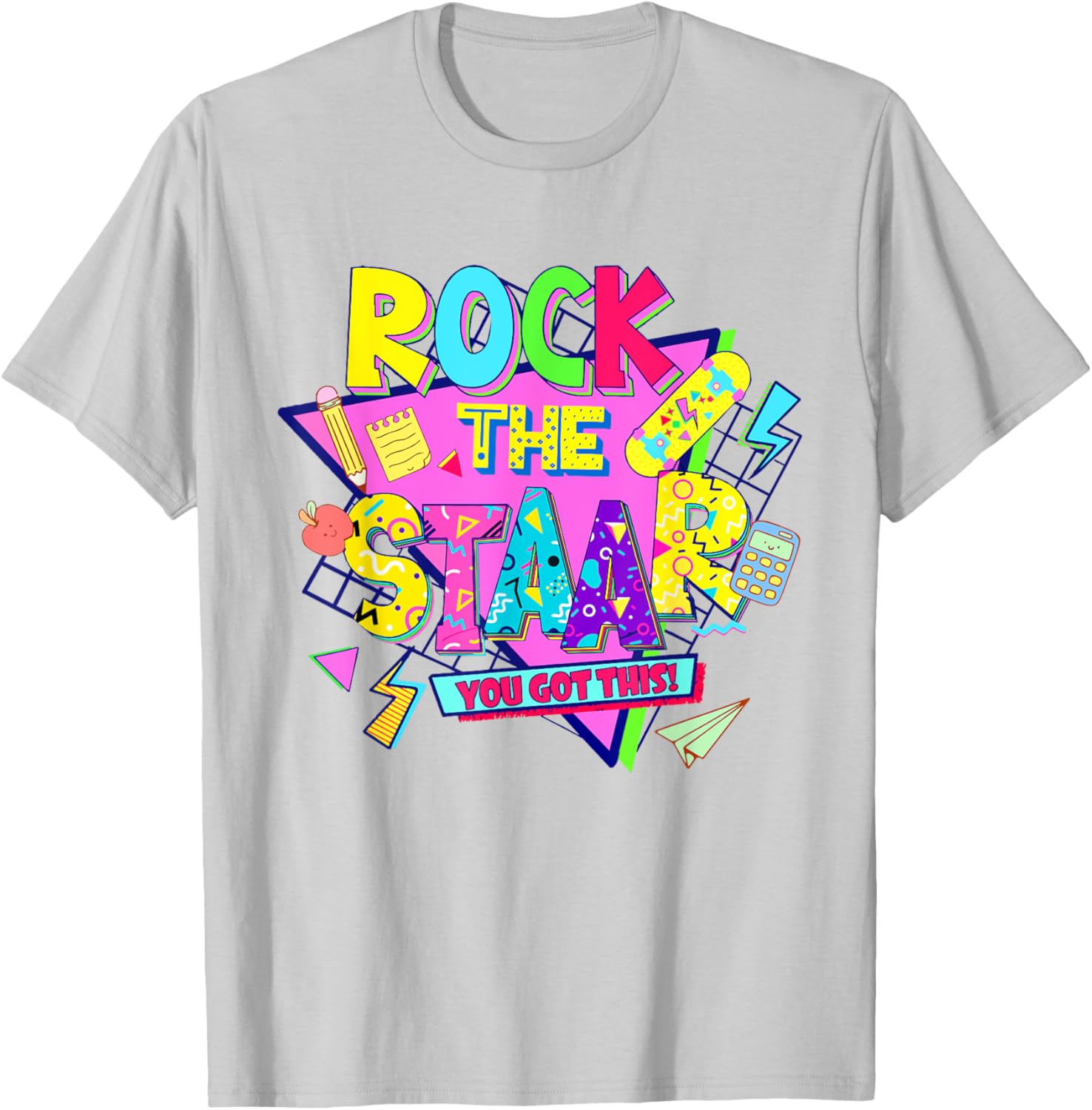 Rock The Staar Test Testing Day Retro Groovy Teacher Stars T-Shirt