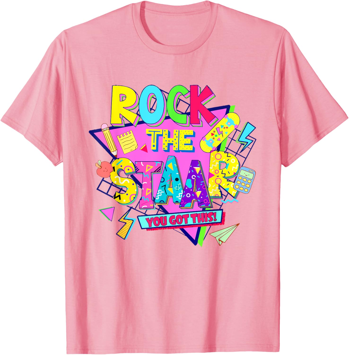 Rock The Staar Test Testing Day Retro Groovy Teacher Stars T-Shirt