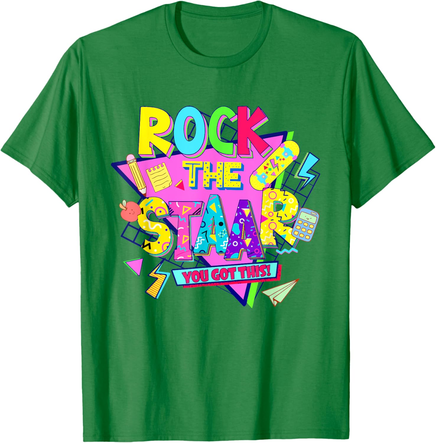 Rock The Staar Test Testing Day Retro Groovy Teacher Stars T-Shirt