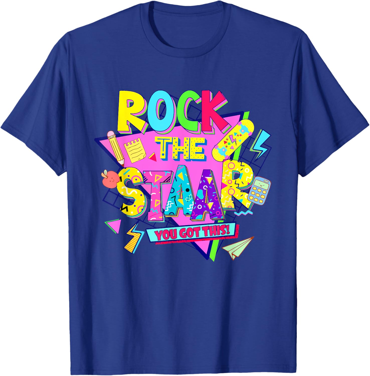 Rock The Staar Test Testing Day Retro Groovy Teacher Stars T-Shirt