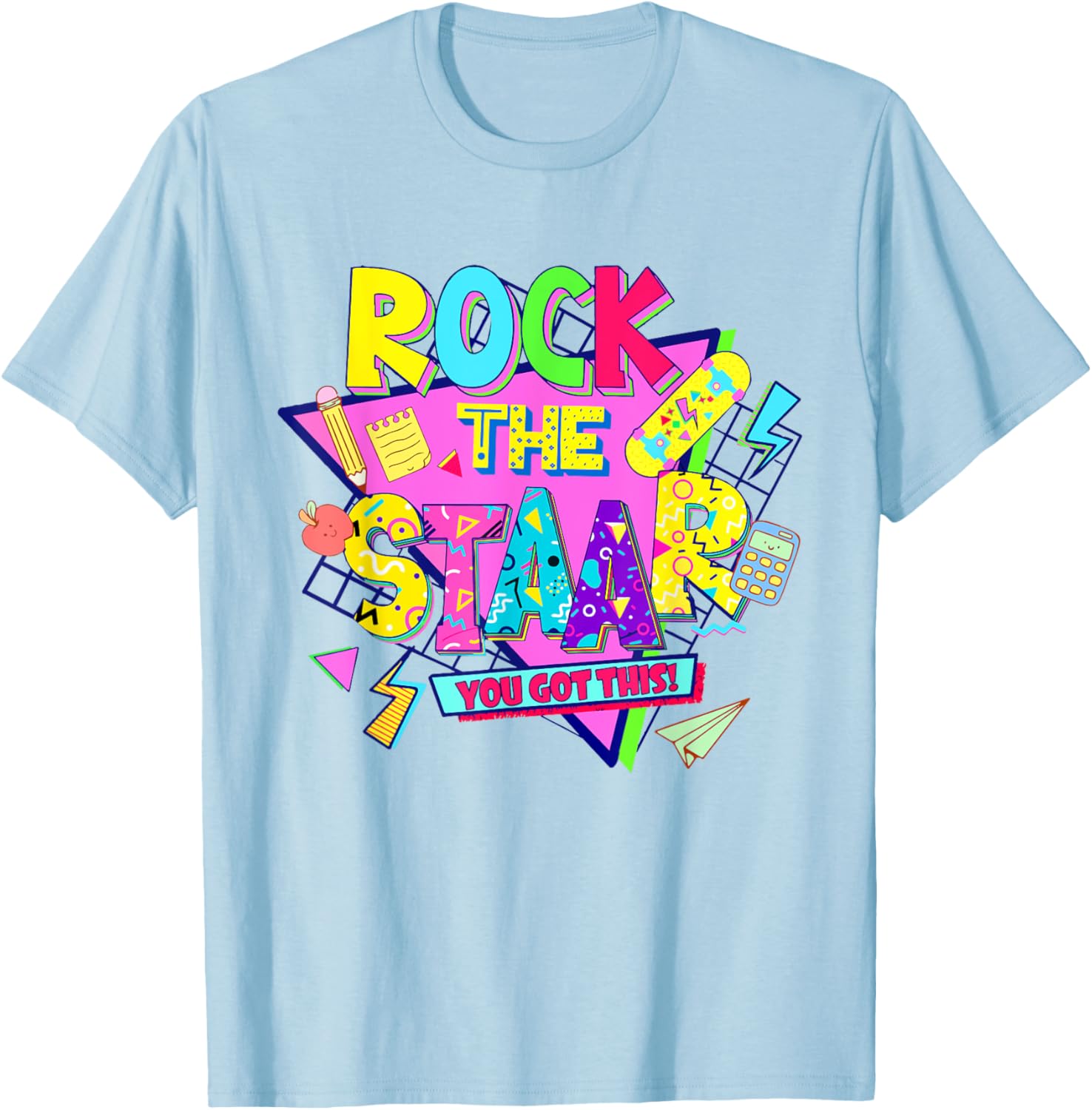 Rock The Staar Test Testing Day Retro Groovy Teacher Stars T-Shirt