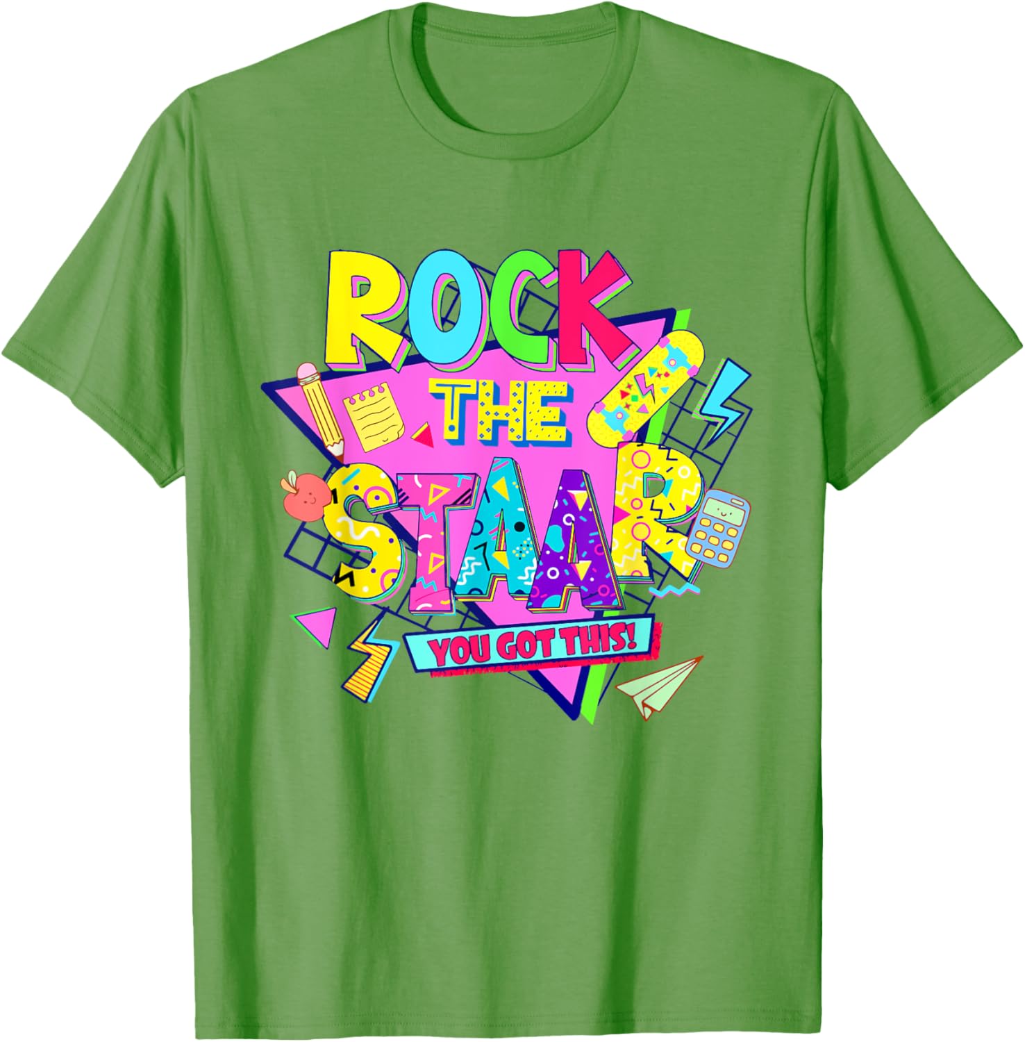 Rock The Staar Test Testing Day Retro Groovy Teacher Stars T-Shirt