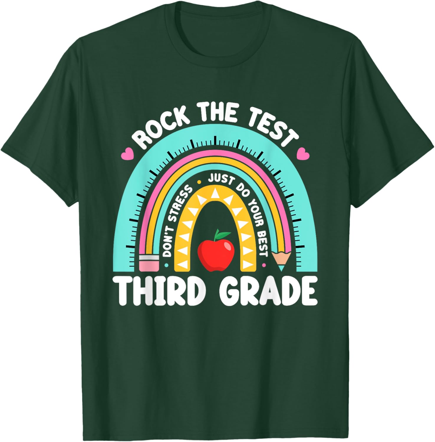 Rock The Test Day 3rd Grade Teacher Third Grade Testing Day T-Shirt