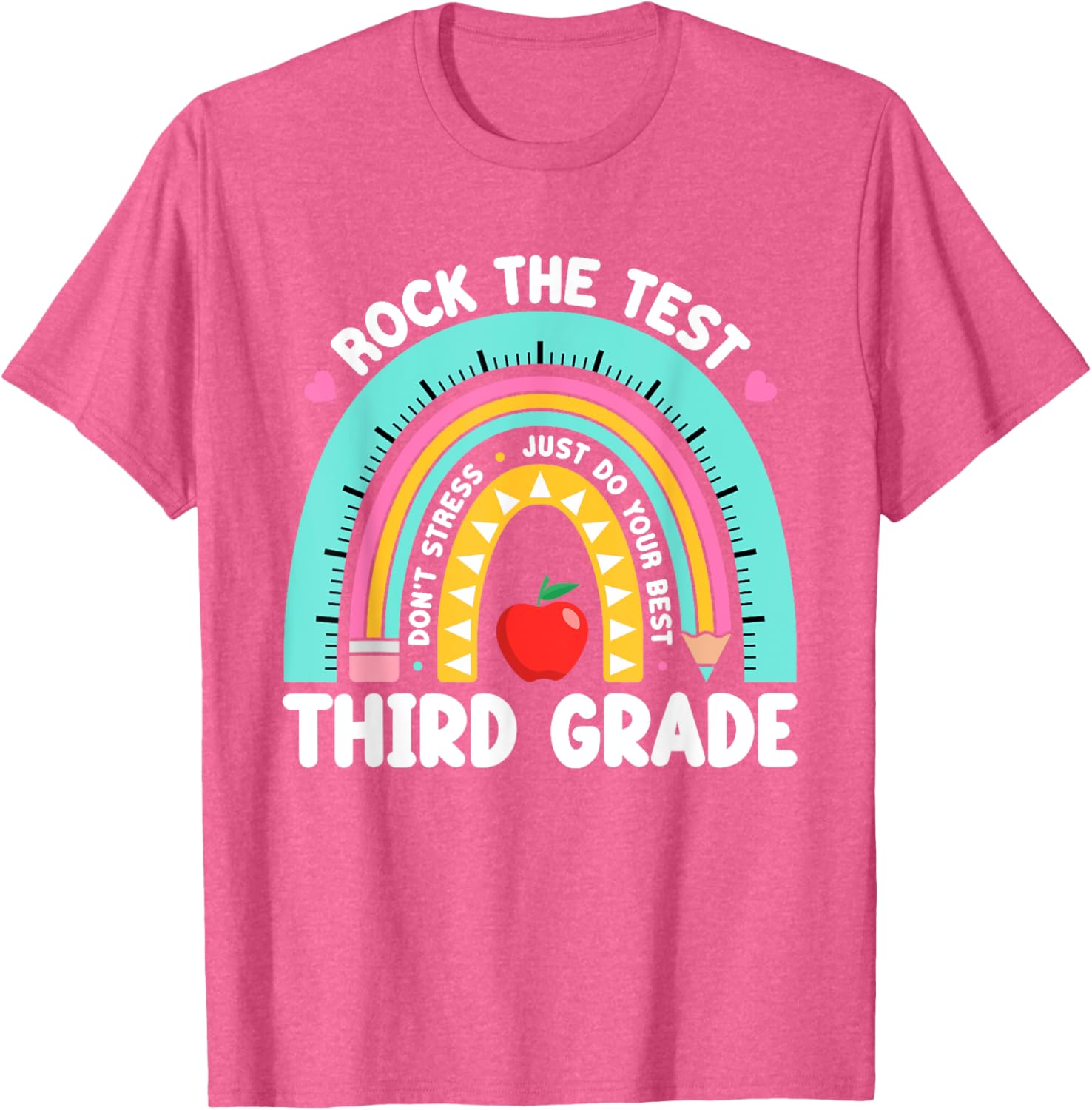 Rock The Test Day 3rd Grade Teacher Third Grade Testing Day T-Shirt