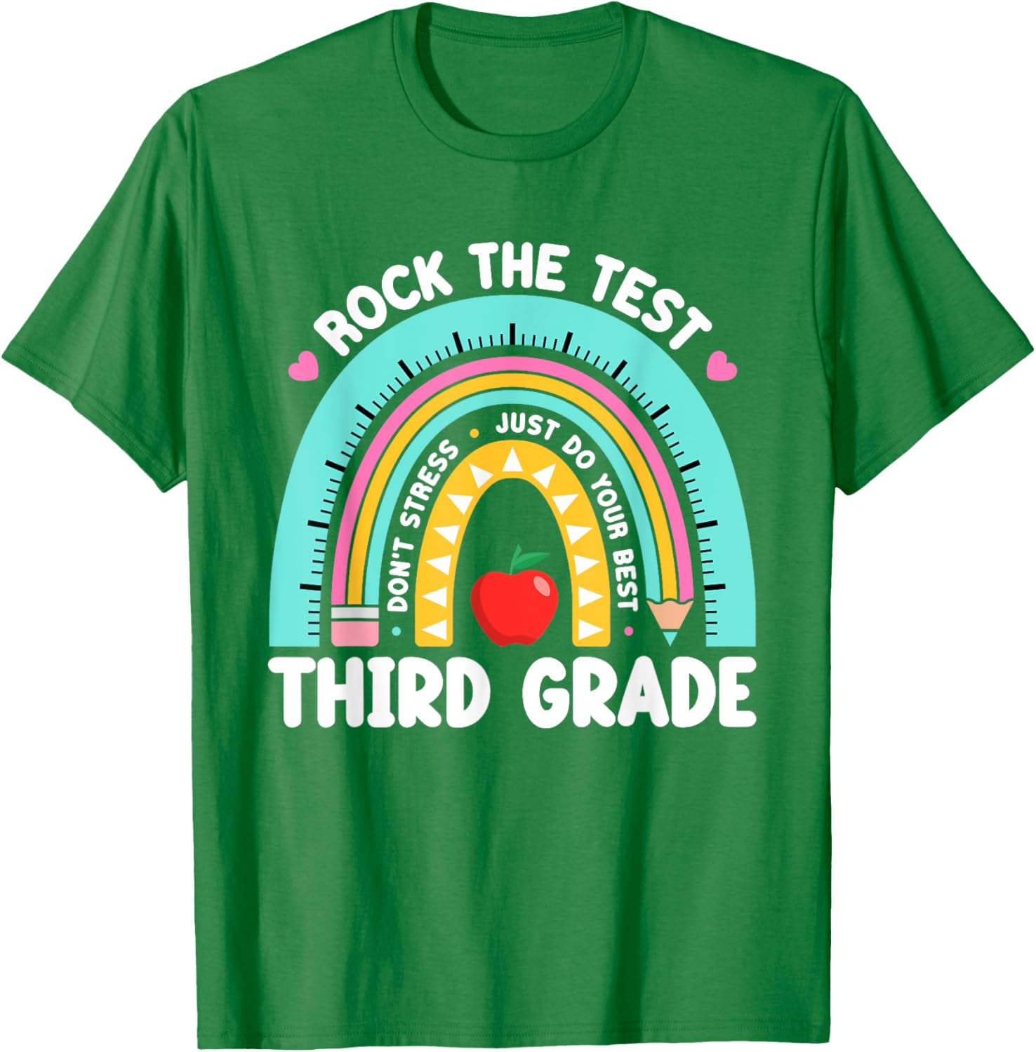 Rock The Test Day 3rd Grade Teacher Third Grade Testing Day T-Shirt