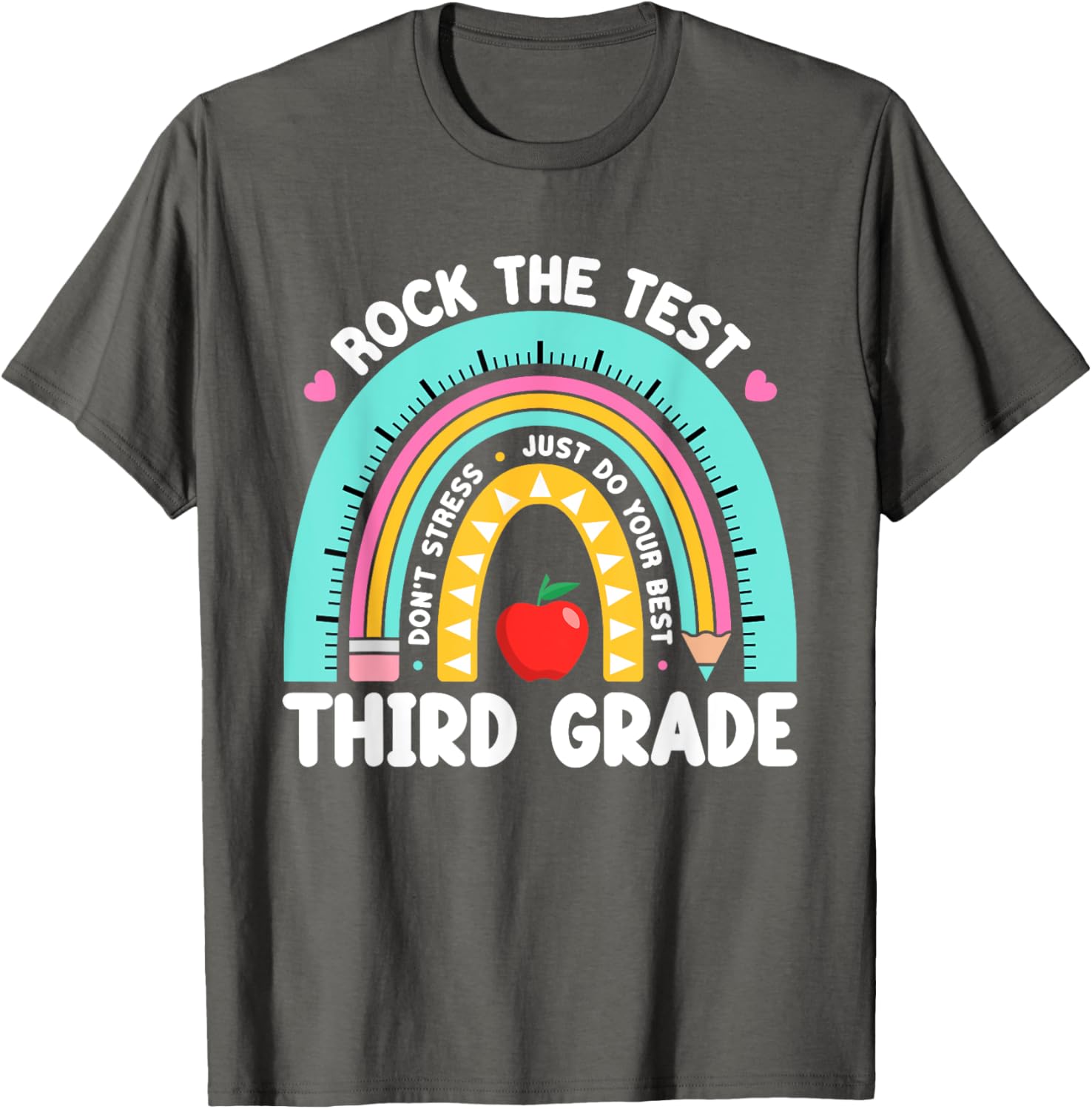 Rock The Test Day 3rd Grade Teacher Third Grade Testing Day T-Shirt