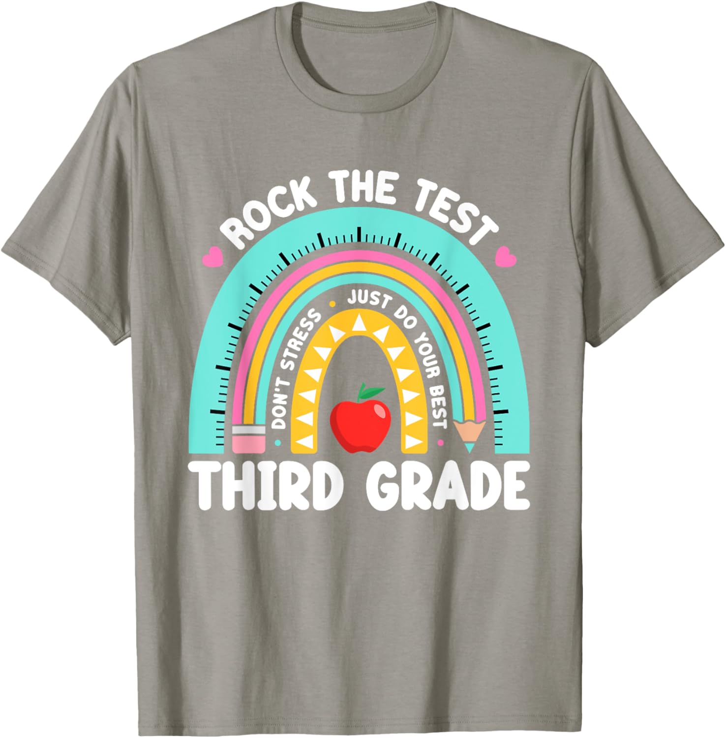Rock The Test Day 3rd Grade Teacher Third Grade Testing Day T-Shirt