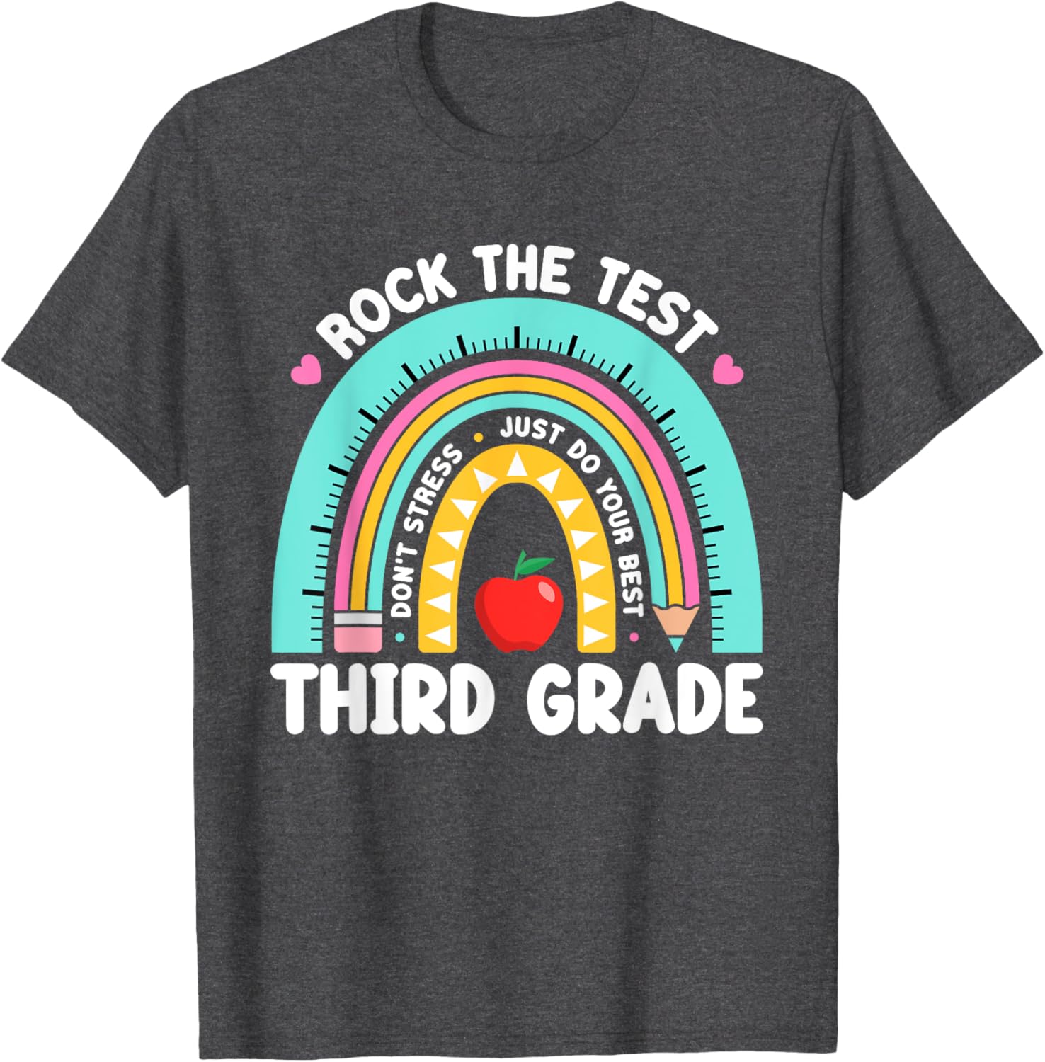 Rock The Test Day 3rd Grade Teacher Third Grade Testing Day T-Shirt