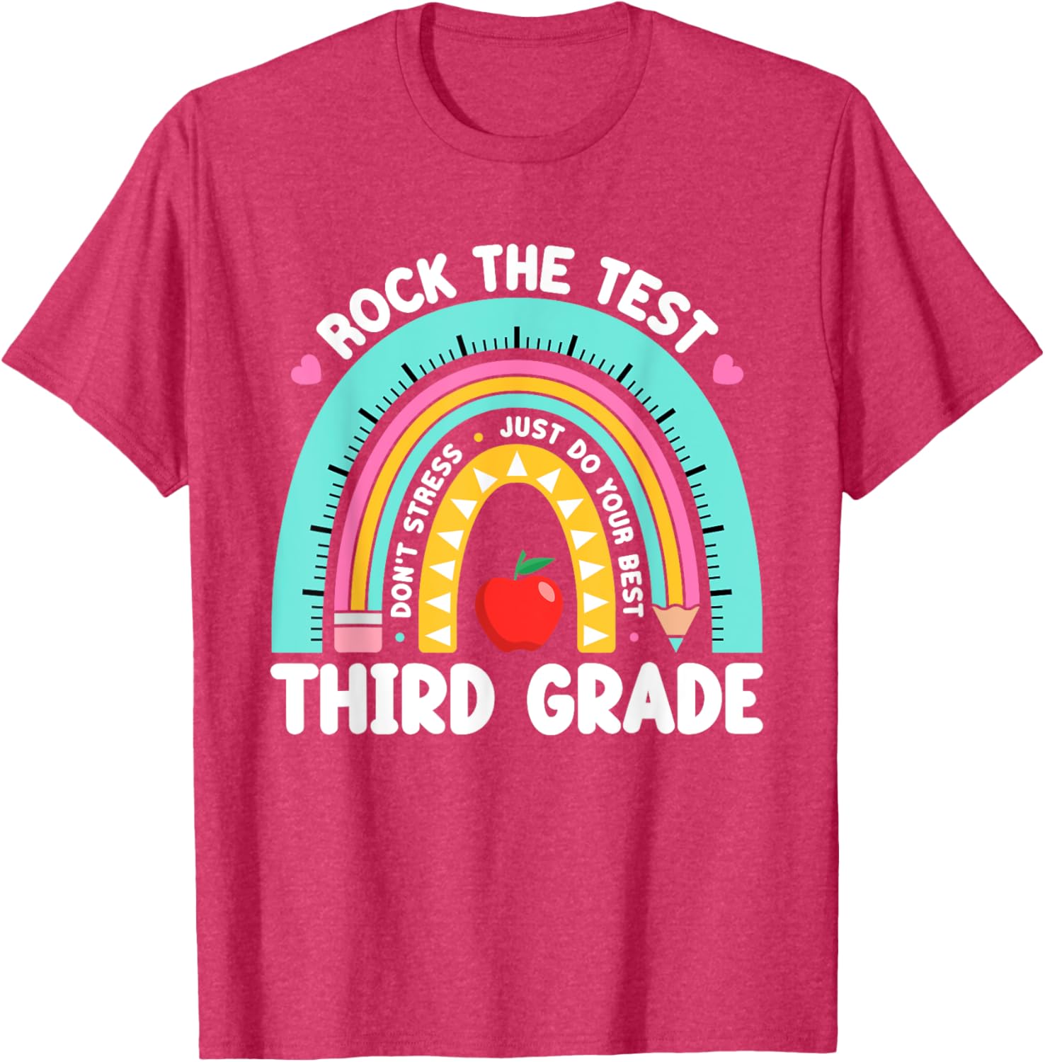 Rock The Test Day 3rd Grade Teacher Third Grade Testing Day T-Shirt