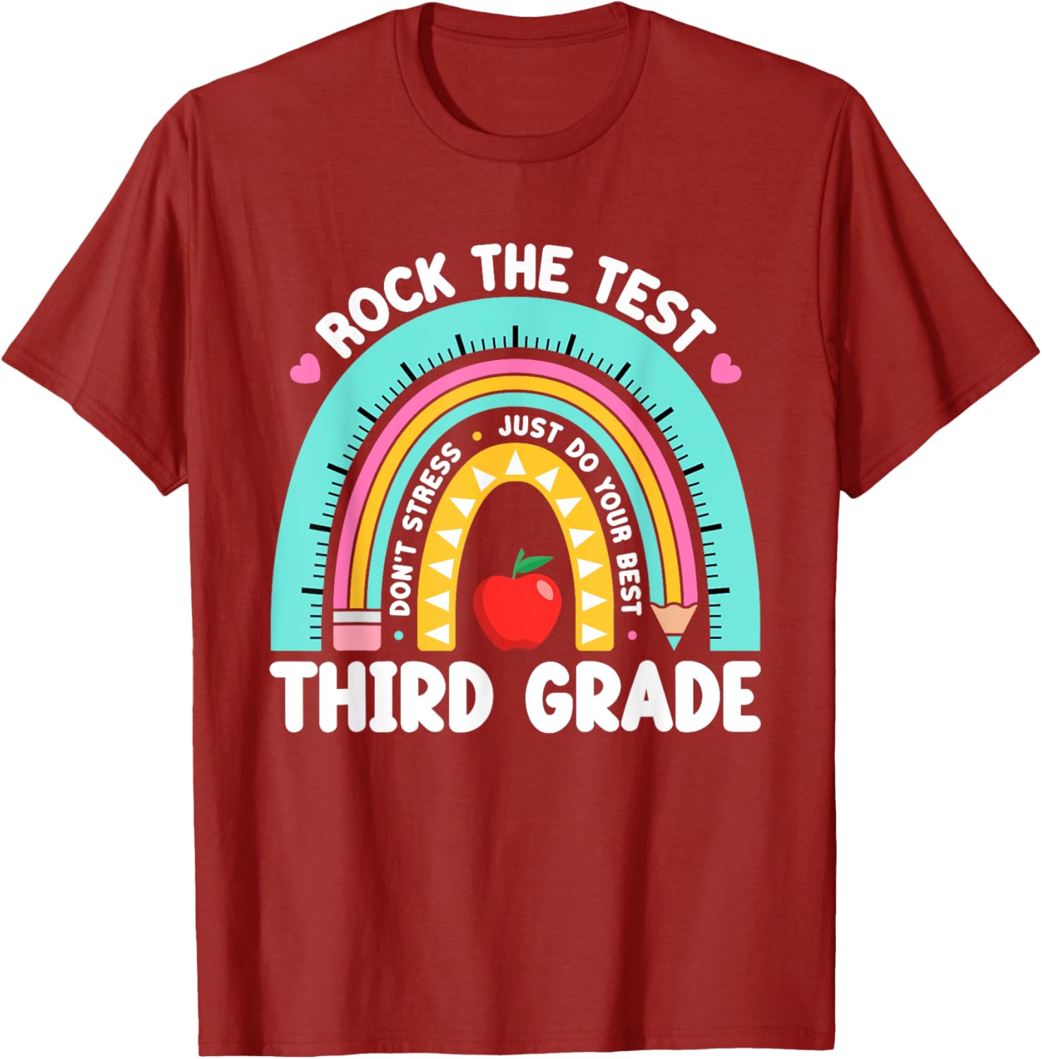 Rock The Test Day 3rd Grade Teacher Third Grade Testing Day T-Shirt
