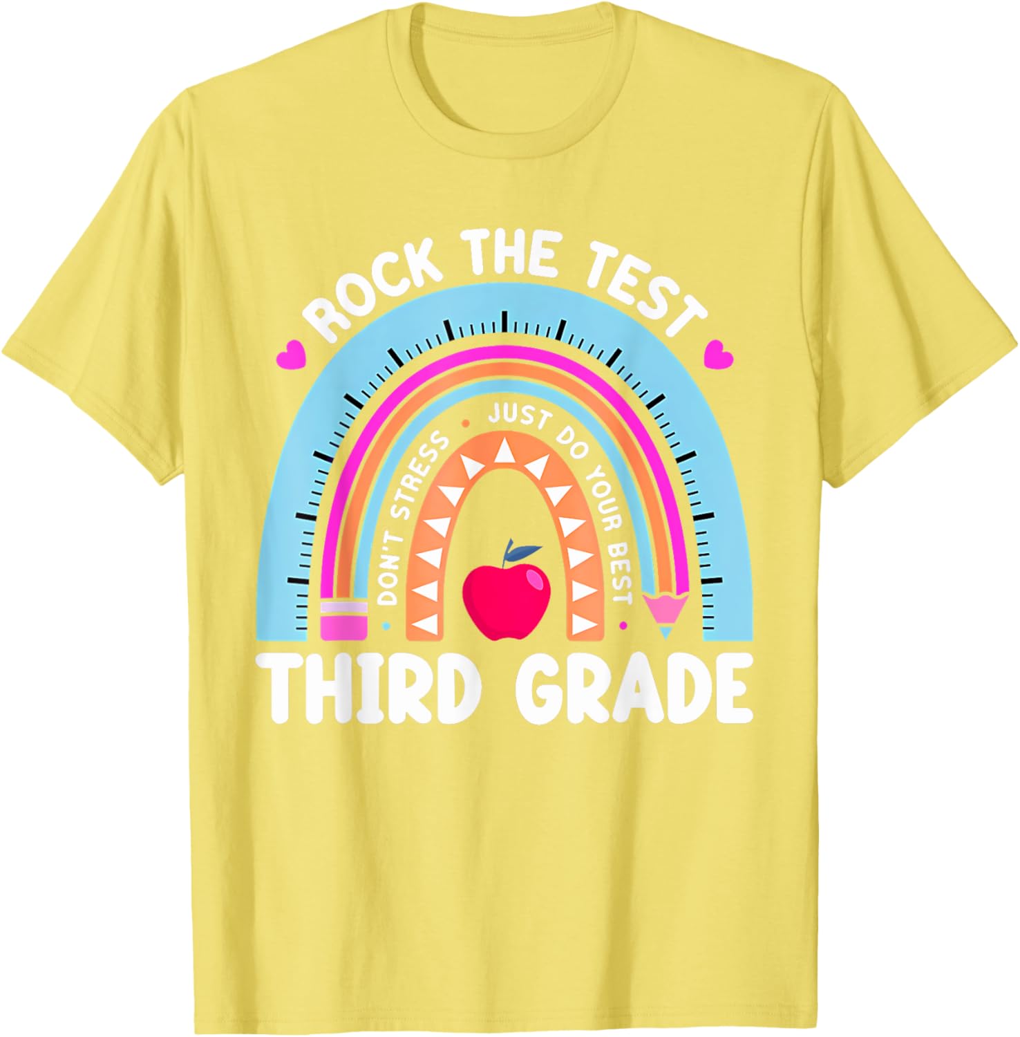 Rock The Test Day 3Rd Grade Teacher Third Grade Testing Day T-Shirt
