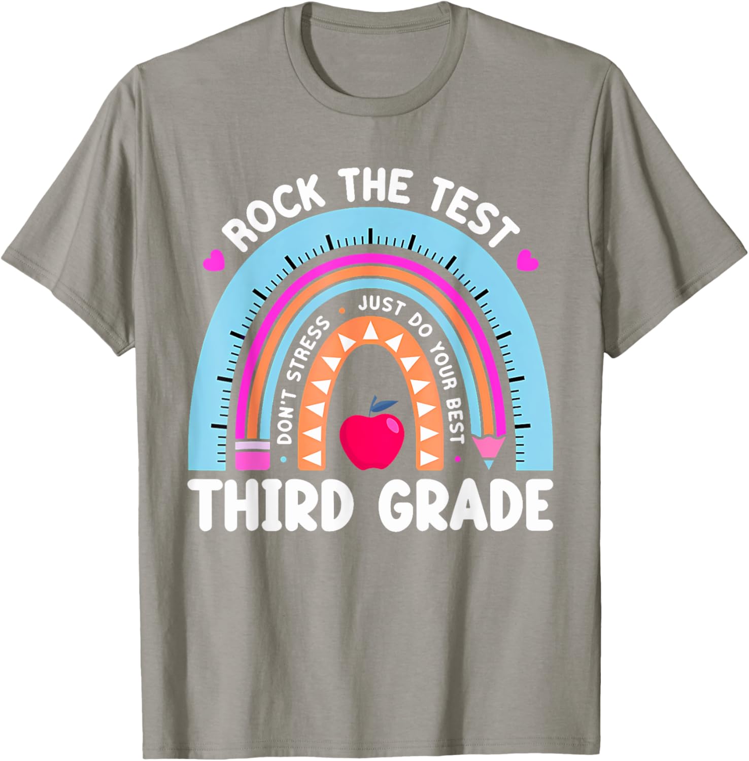 Rock The Test Day 3Rd Grade Teacher Third Grade Testing Day T-Shirt