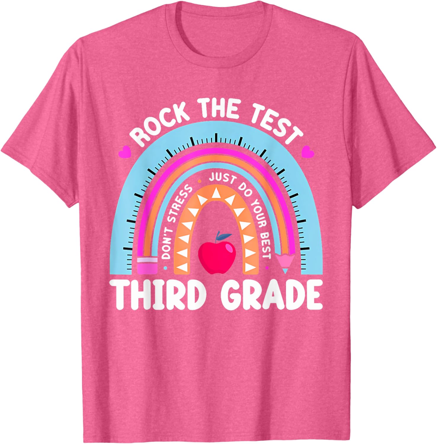 Rock The Test Day 3Rd Grade Teacher Third Grade Testing Day T-Shirt