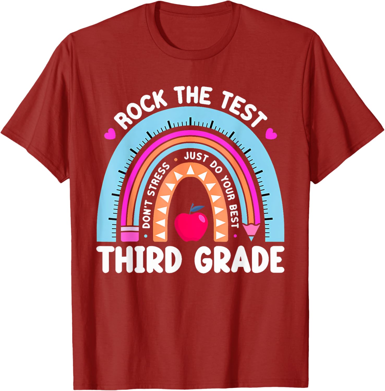 Rock The Test Day 3Rd Grade Teacher Third Grade Testing Day T-Shirt