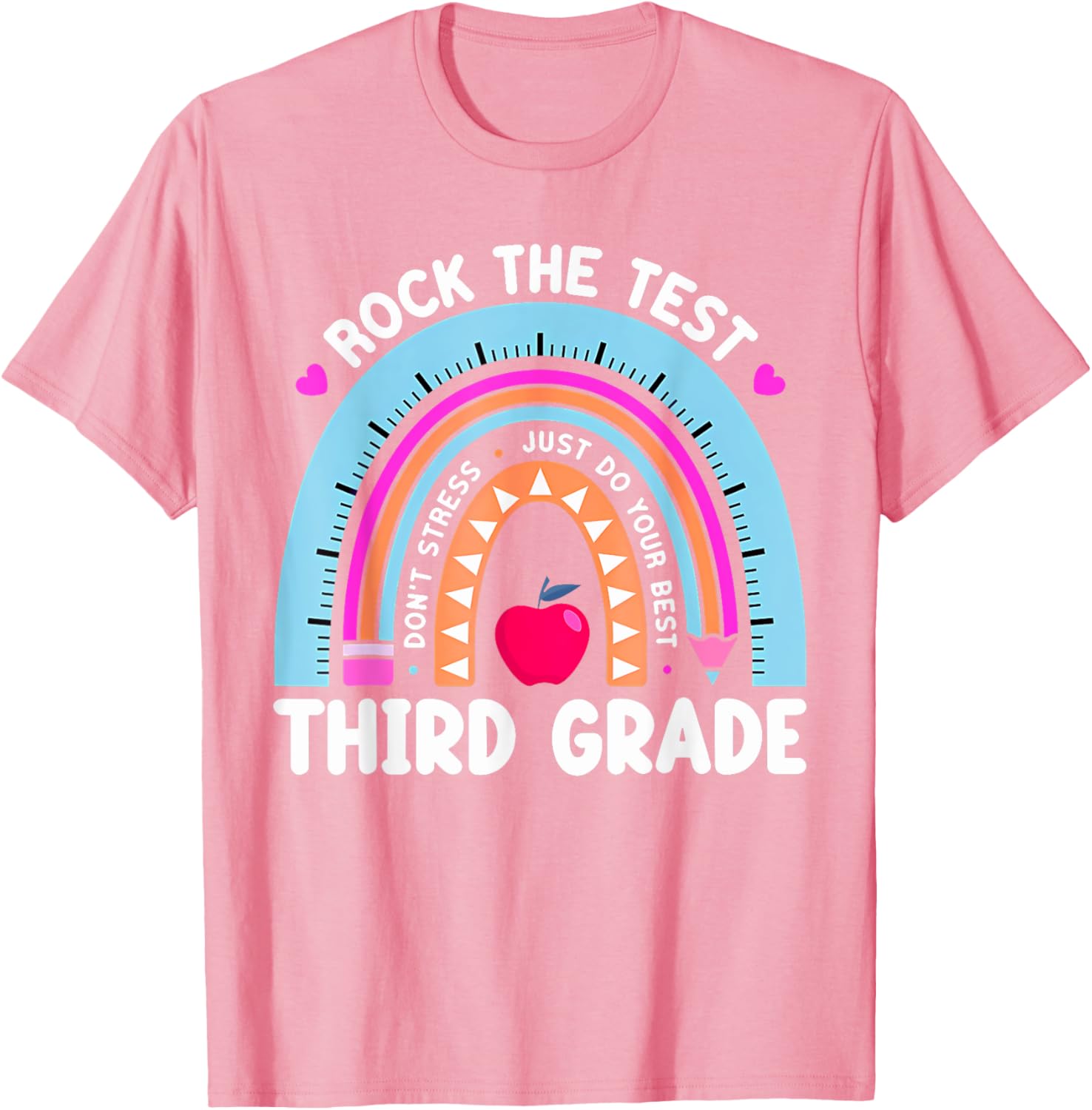 Rock The Test Day 3Rd Grade Teacher Third Grade Testing Day T-Shirt