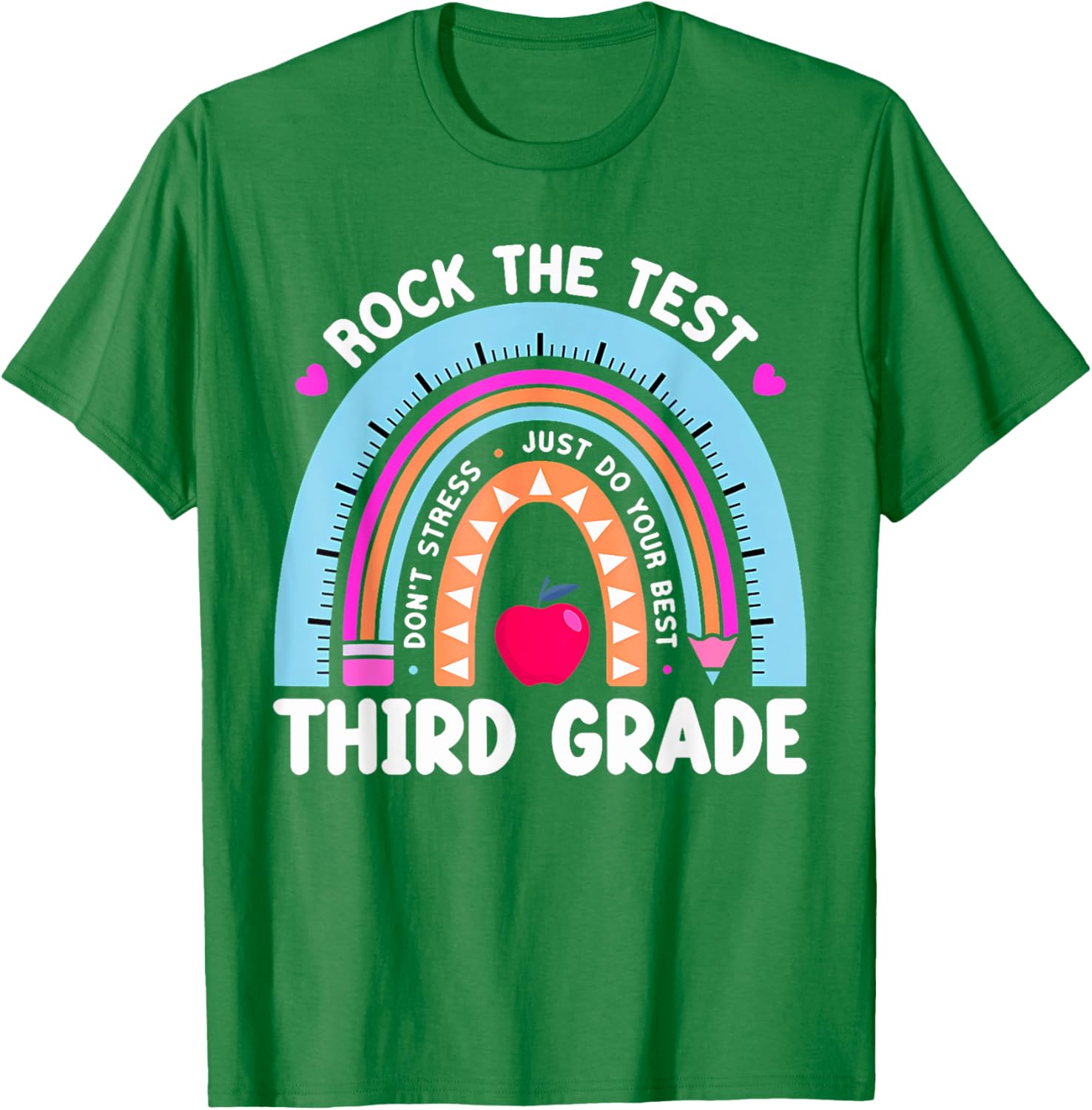 Rock The Test Day 3Rd Grade Teacher Third Grade Testing Day T-Shirt