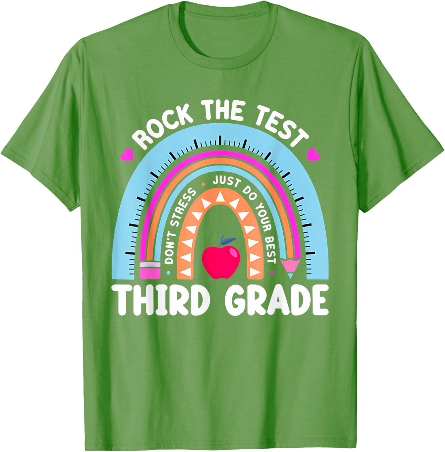 Rock The Test Day 3Rd Grade Teacher Third Grade Testing Day T-Shirt